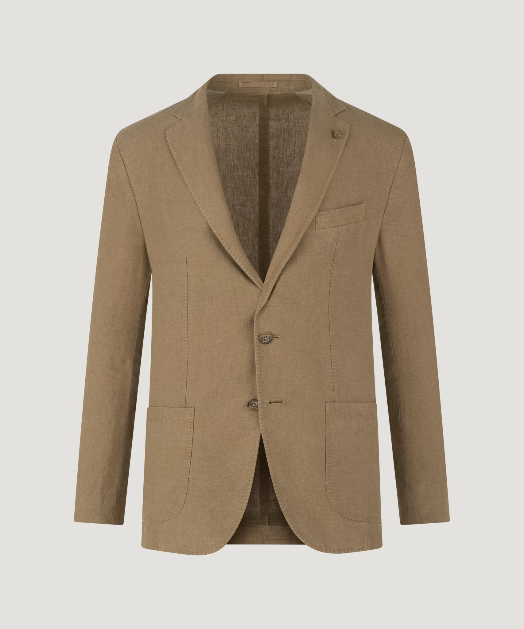 SOCI3TY Colbert gewassen linnen lichtbruin - THE SOCIETY SHOP
