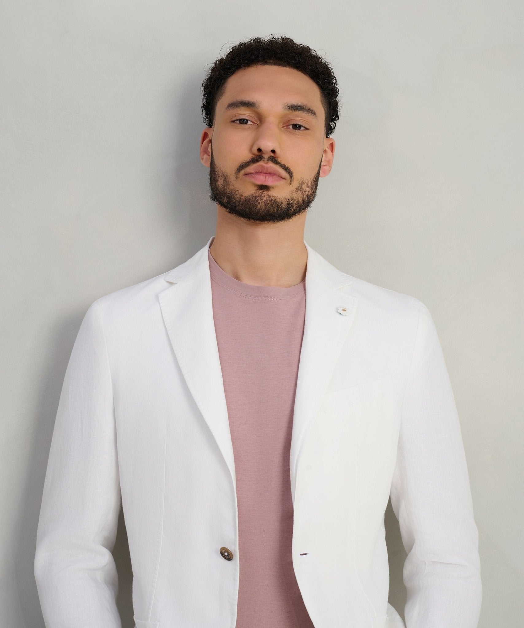 SOCI3TY Colbert gewassen linnen off - white - THE SOCIETY SHOP