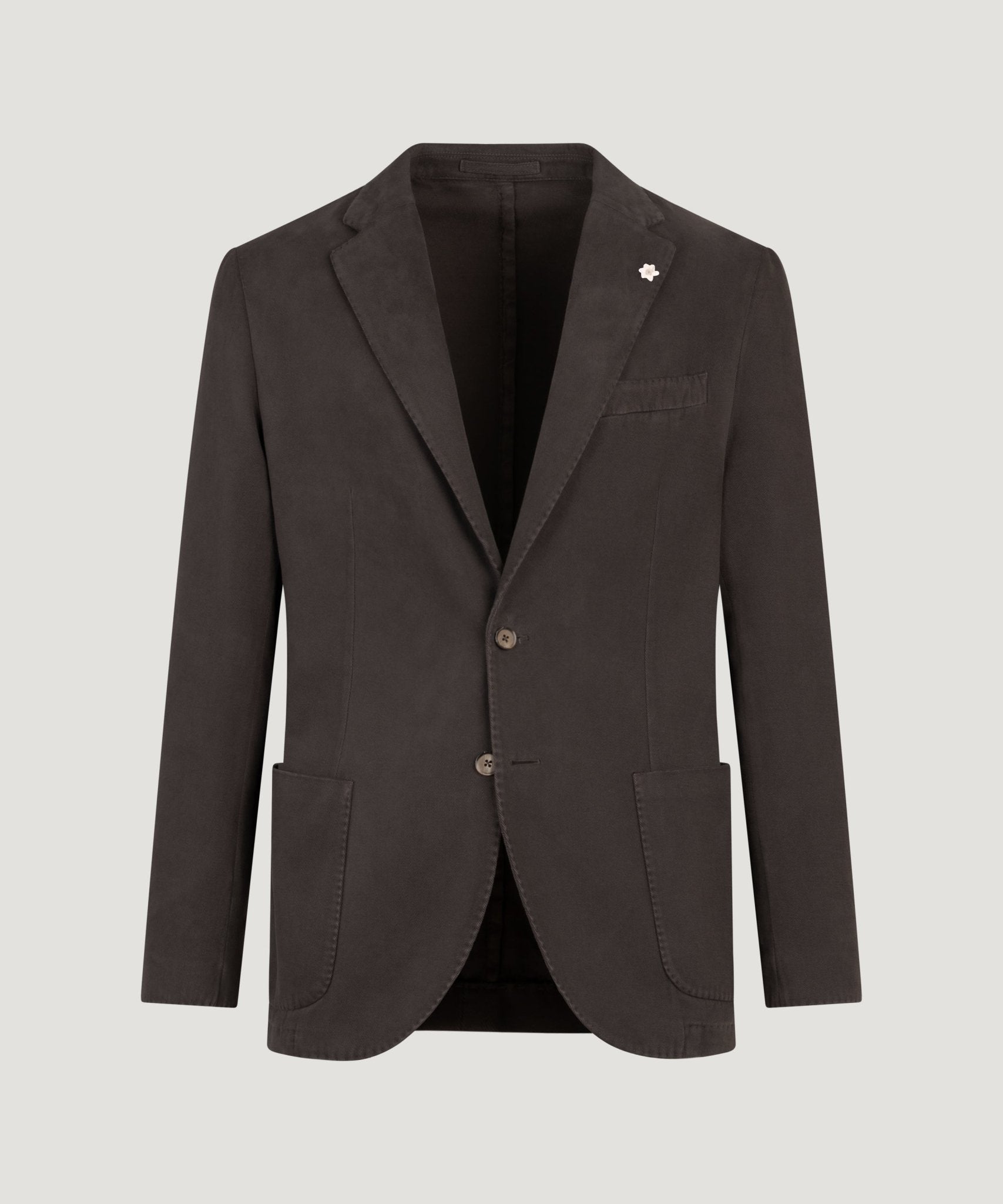 SOCI3TY Handmade Colbert katoen/kasjmier garment-dyed donkerbruin - THE SOCIETY SHOP