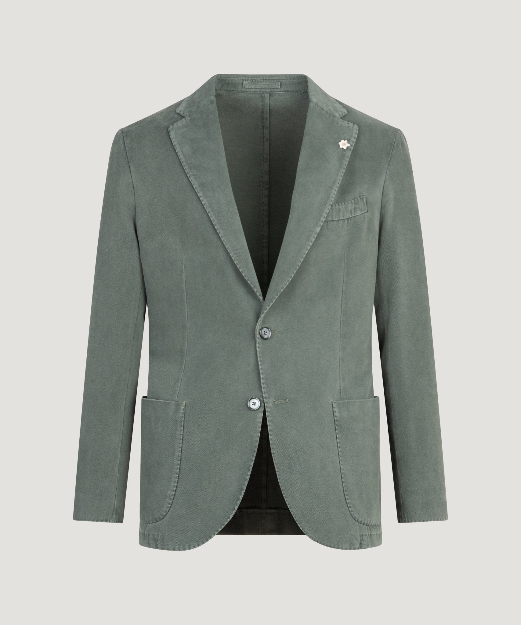 SOCI3TY Handmade Colbert katoen/kasjmier garment-dyed saliegroen - THE SOCIETY SHOP