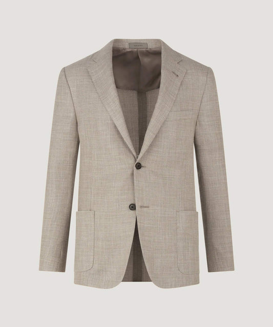 Corneliani Colbert scheerwol/zijde/linnen lichtbruin - THE SOCIETY SHOP