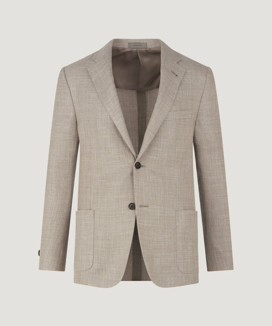Corneliani Colbert scheerwol/zijde/linnen lichtbruin - THE SOCIETY SHOP