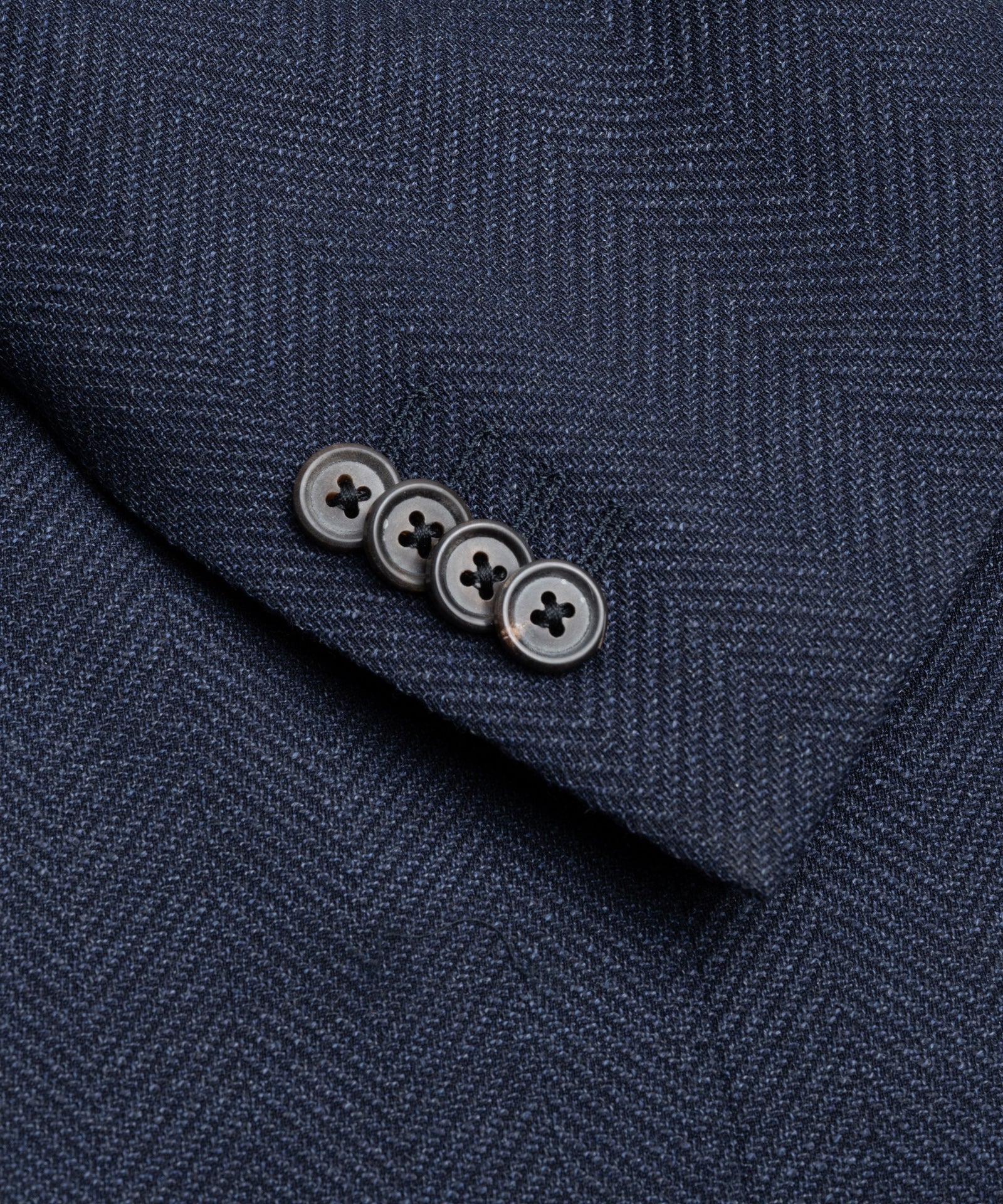 Corneliani Colbert virgin wol stretch blauw visgraat - THE SOCIETY SHOP