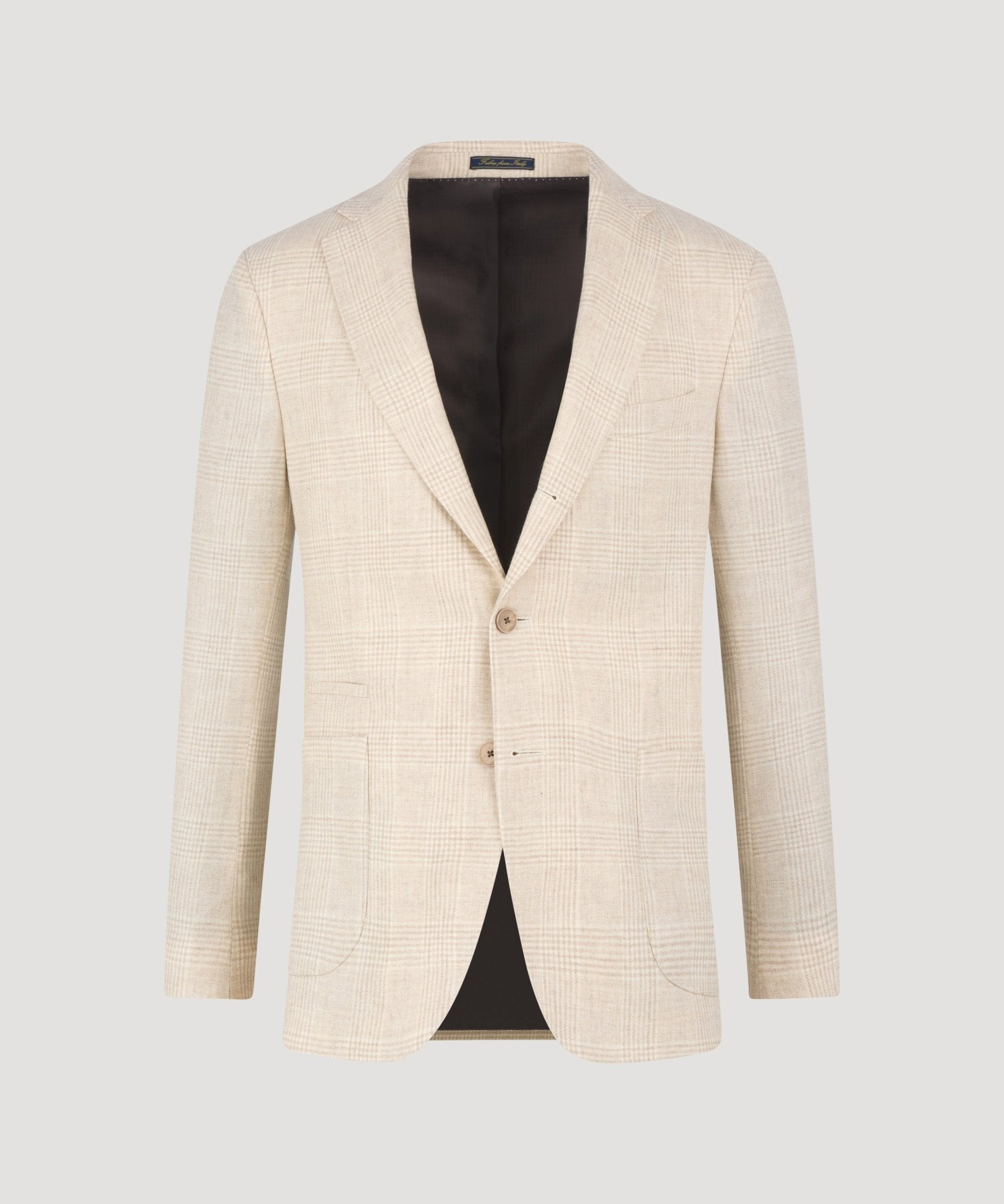 SOCI3TY Colbert wol/kasjmier beige geruit (woven by E. Thomas) - The Society Shop