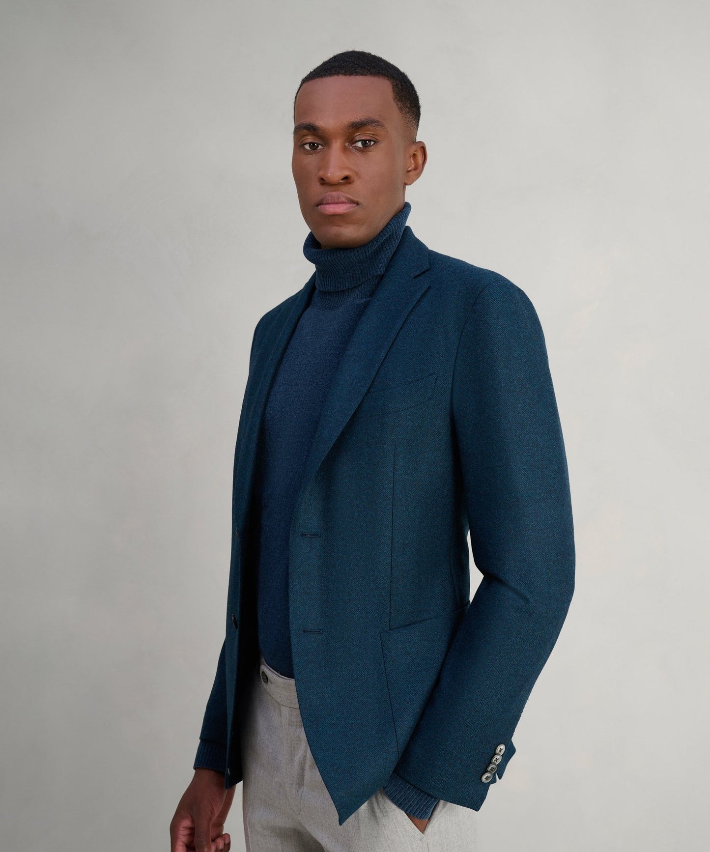 SOCI3TY Colbert wol/kasjmier blauw (woven by Loro Piana) - The Society Shop