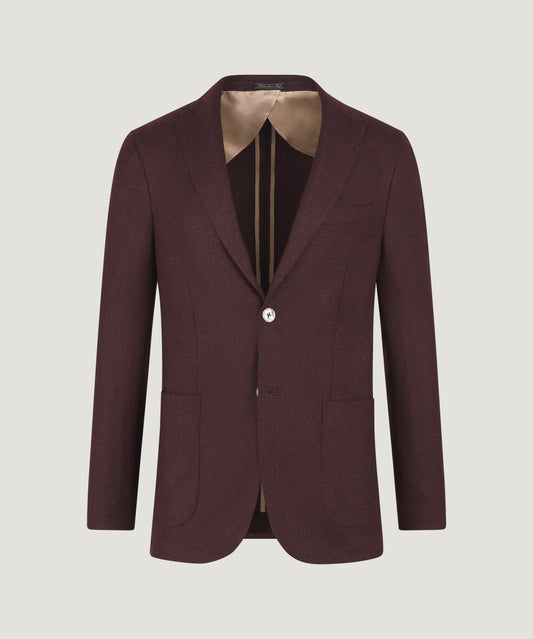 SOCI3TY Colbert wol/kasjmier bordeauxrood (woven by Loro Piana) - The Society Shop