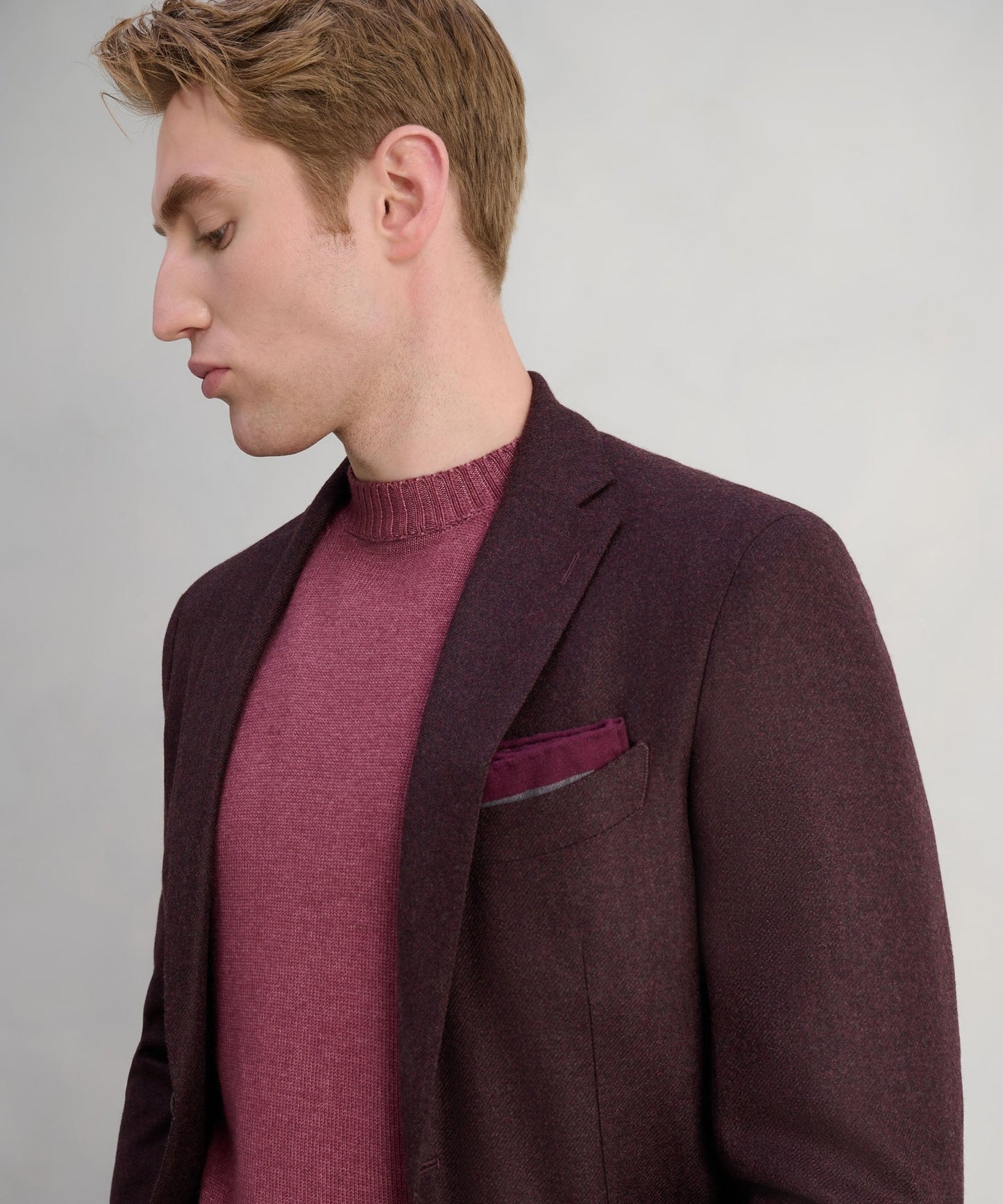 SOCI3TY Colbert wol/kasjmier bordeauxrood (woven by Loro Piana) - The Society Shop