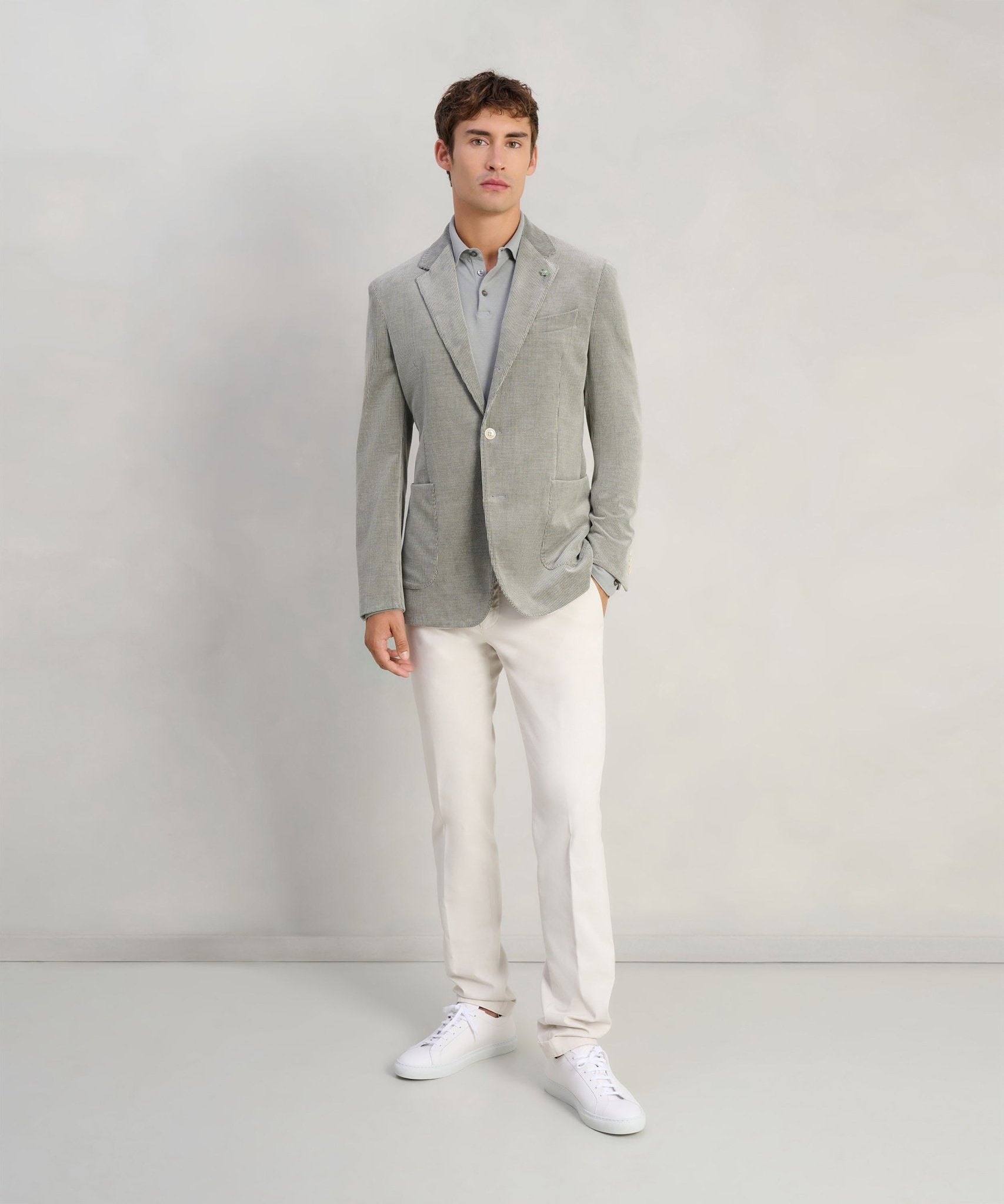 SOCI3TY Limited Colbert wol/katoen Skyfall corduroy saliegroen - THE SOCIETY SHOP