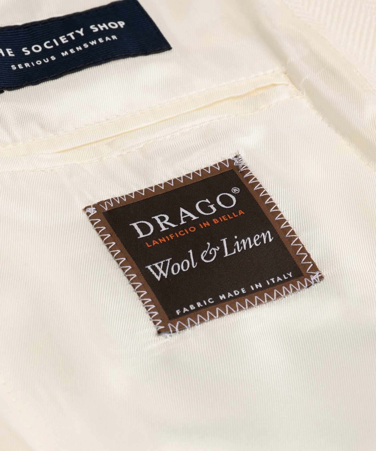 SOCI3TY Limited Fashion Colbert wol/linnen Drago off - white visgraat - THE SOCIETY SHOP