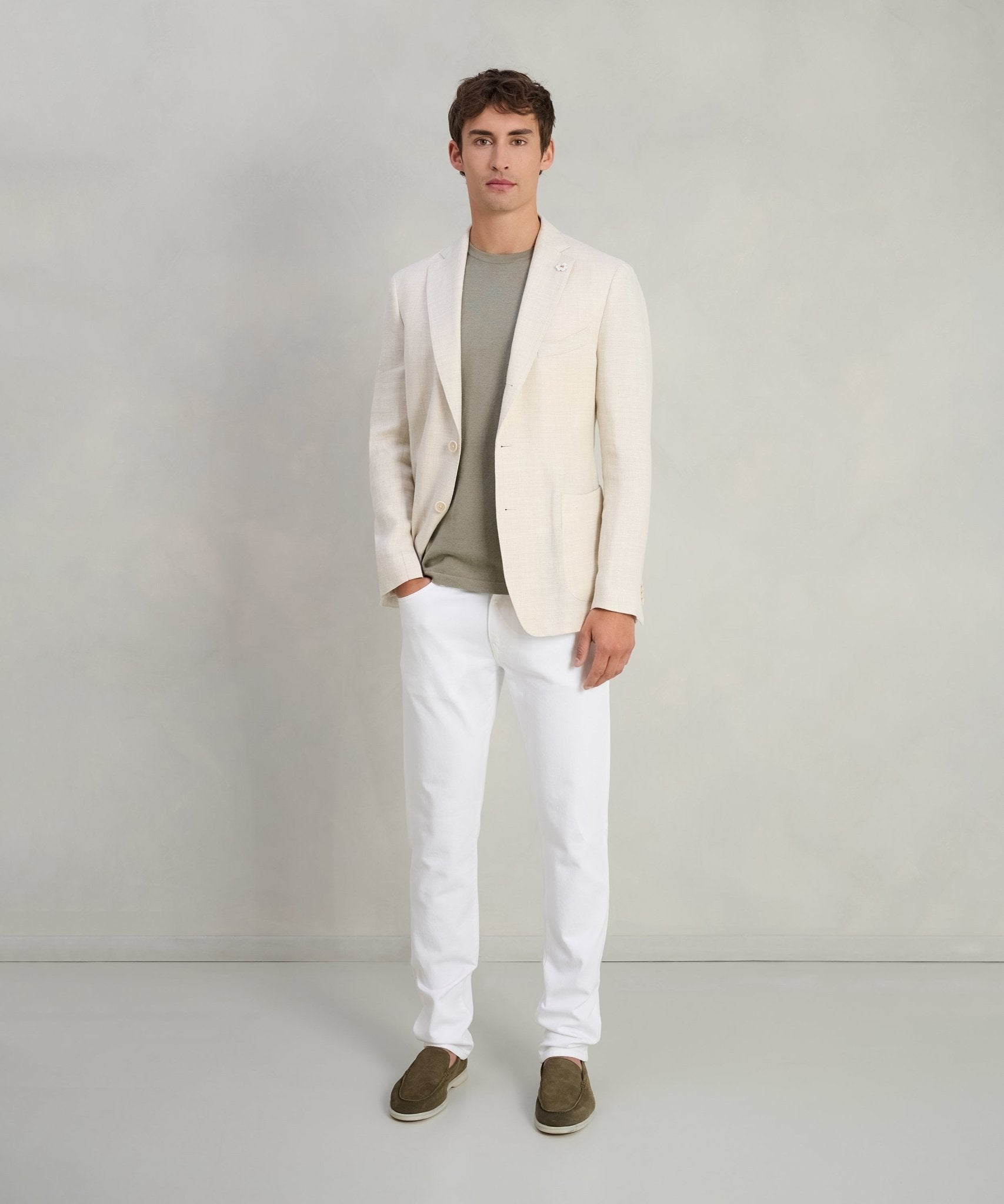 SOCI3TY Limited Colbert wol/linnen off - white (by Drago) - The Society Shop