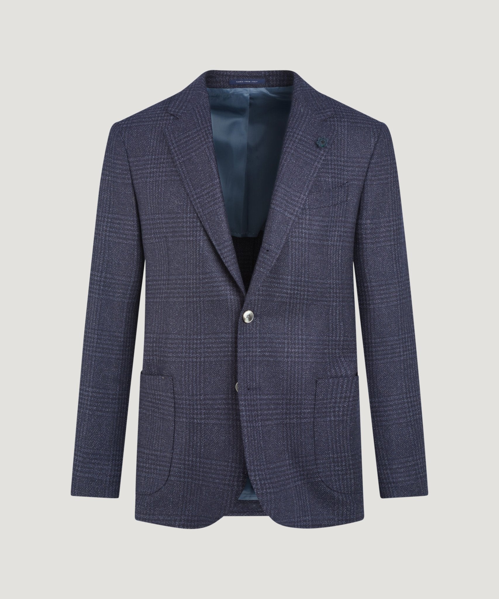 SOCI3TY Limited Colbert wol/zijde Glencheck donkerblauw - THE SOCIETY SHOP