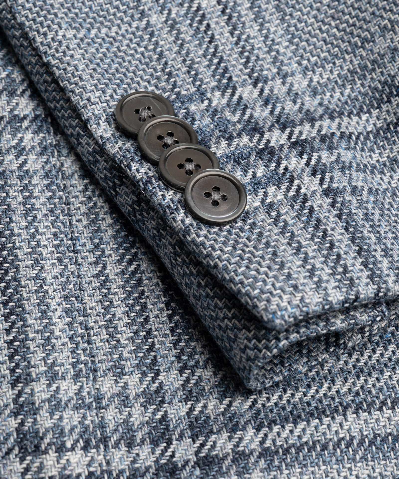 SOCI3TY Limited Fashion Colbert wol/zijde/linnen SUMMERTIME blauw geruit - THE SOCIETY SHOP