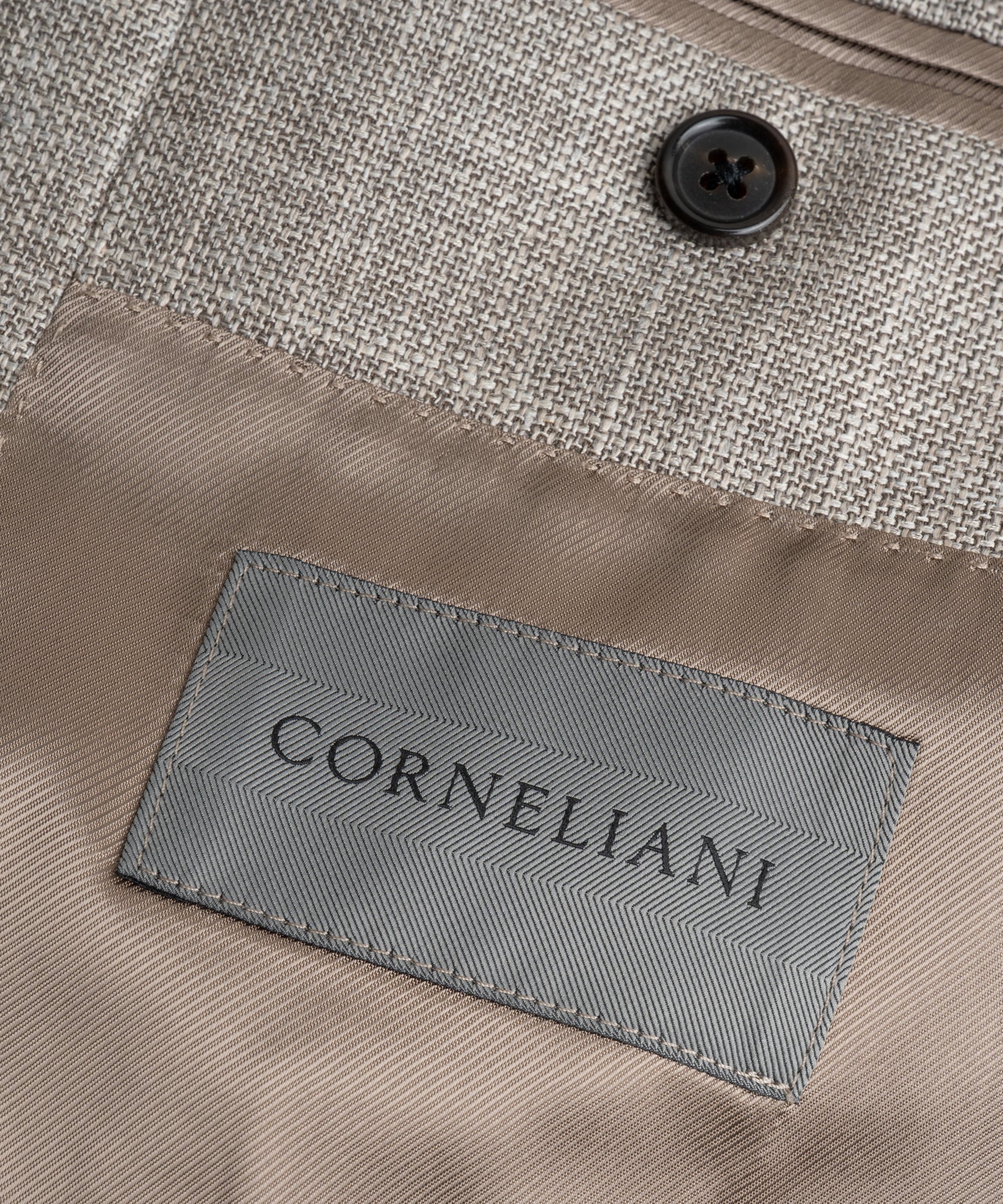 Corneliani Colbert wol/zijde/linnen taupe - THE SOCIETY SHOP
