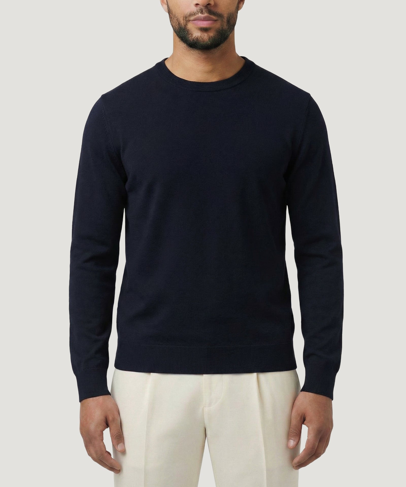 SOCI3TY Limited Fashion Cool Dry Easy Stretch crewneck trui donkerblauw - THE SOCIETY SHOP