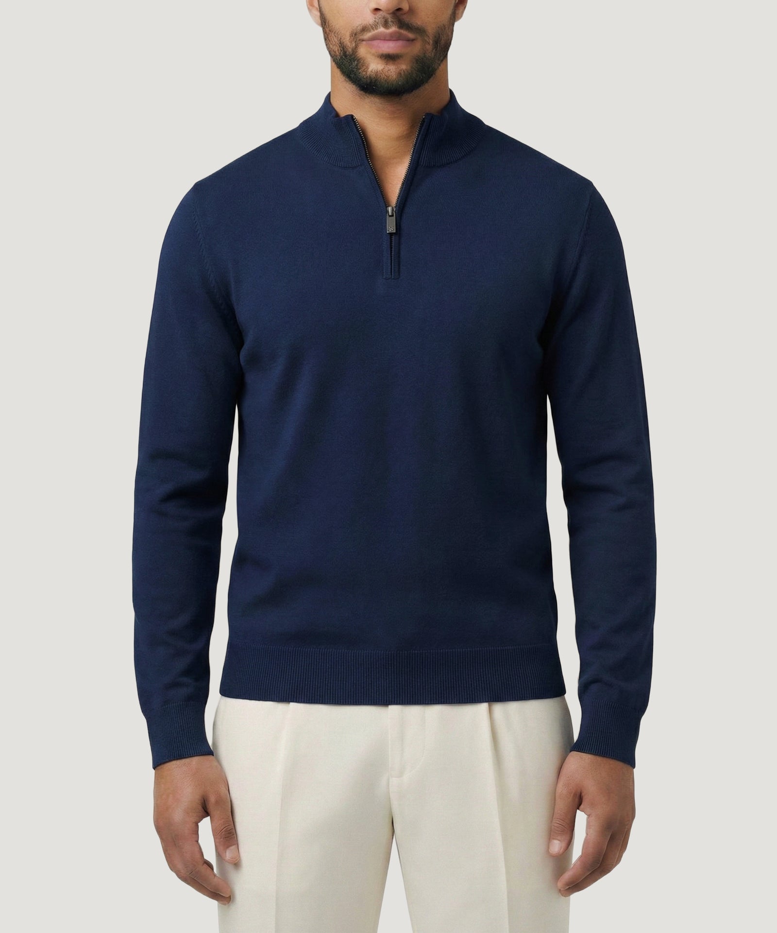 SOCI3TY Limited Fashion Cool Dry Easy Stretch half - zip trui blauw - THE SOCIETY SHOP