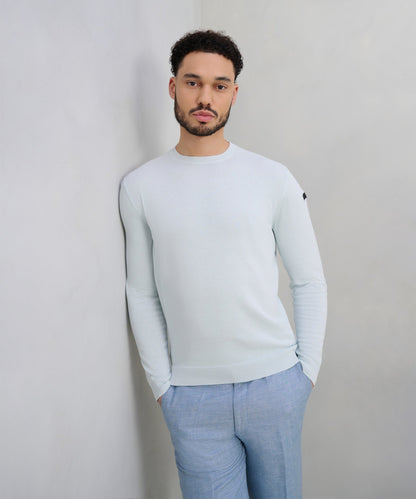 RRD Cottonissimo Round Knit trui katoen lichtblauw - The Society Shop