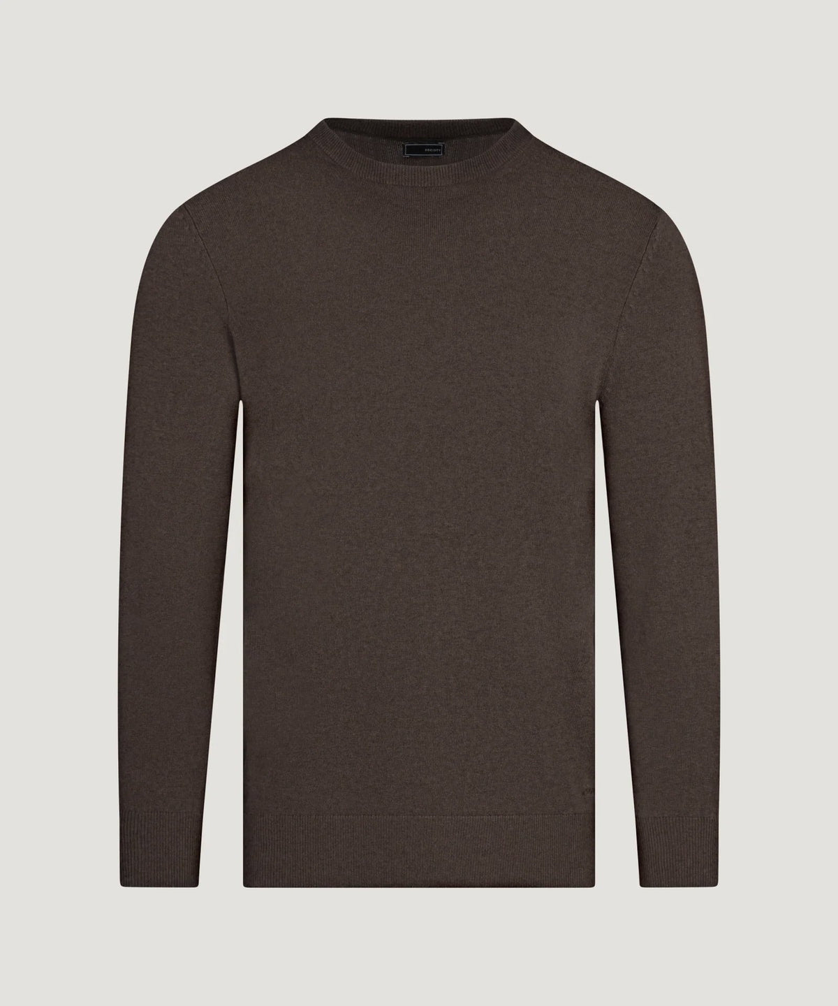 SOCI3TY Limited Fashion Crewneck trui Cotton Cashmere donkerbruin - THE SOCIETY SHOP