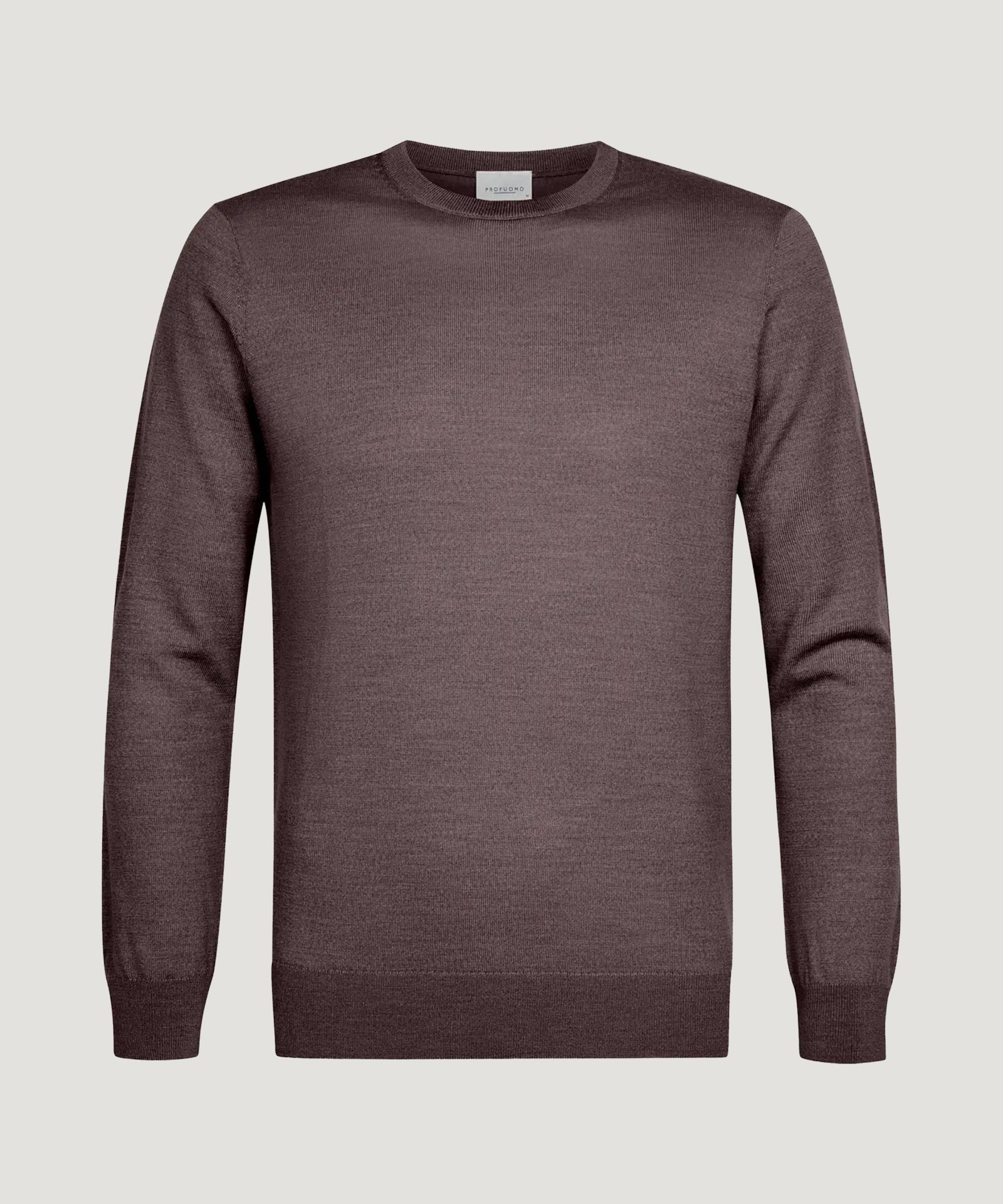 Profuomo Crewneck trui merino aubergine - THE SOCIETY SHOP
