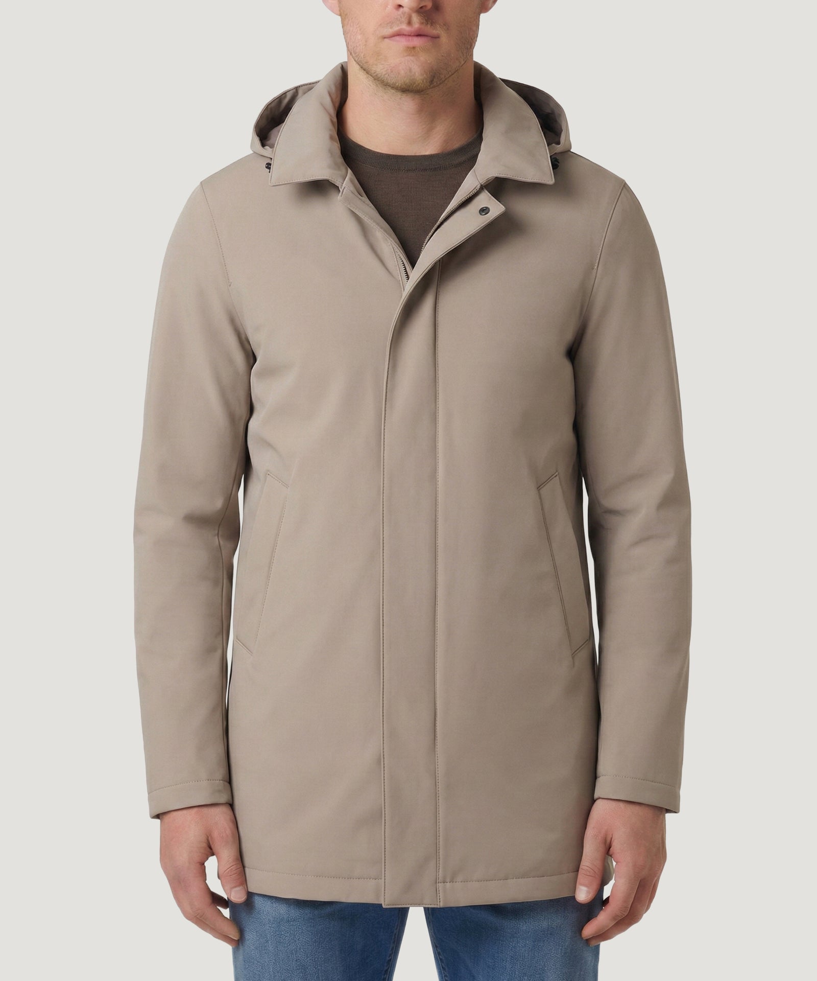 SOCI3TY Daniel parka tech stretch beige - THE SOCIETY SHOP