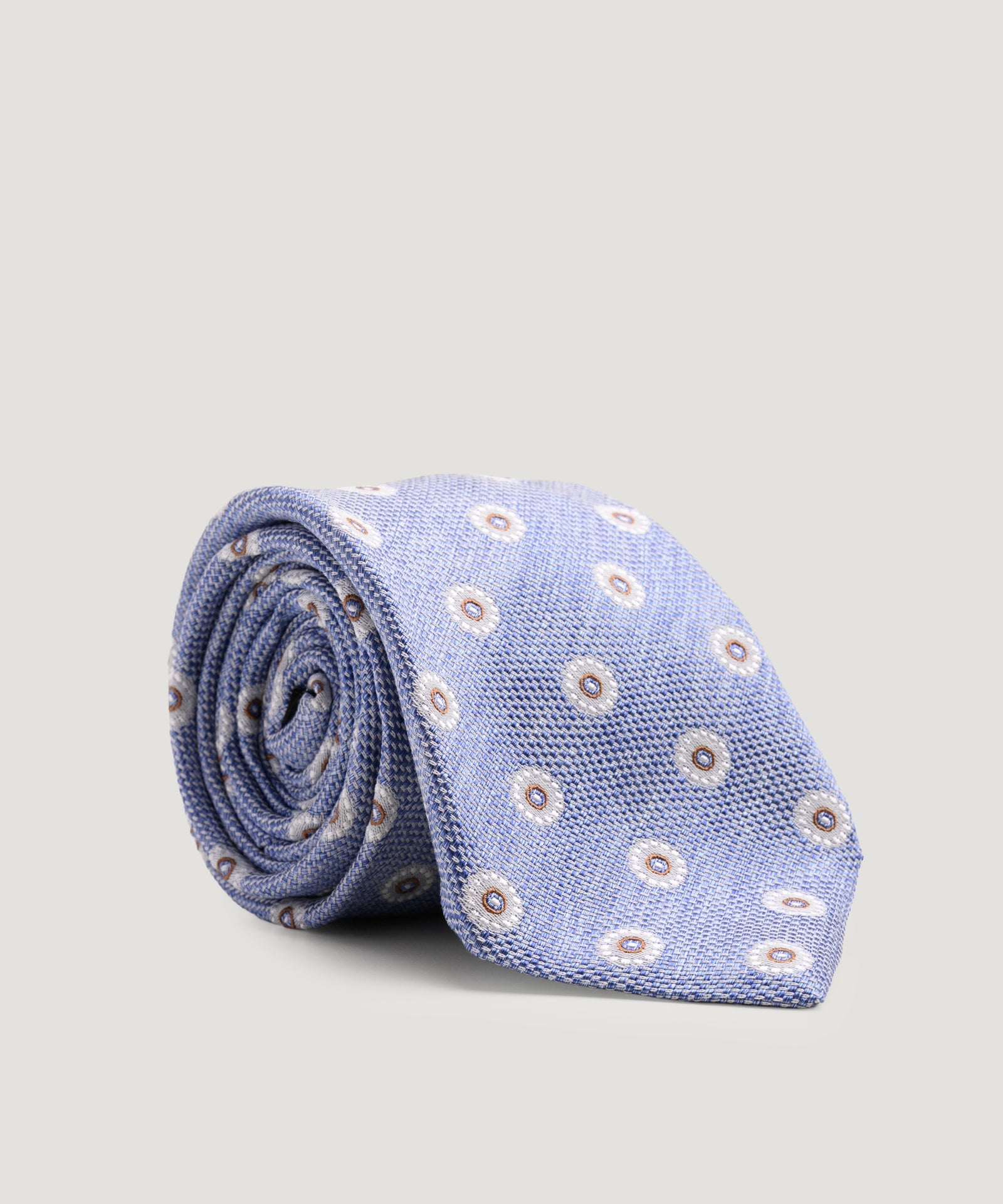 SOCI3TY Limited Fashion Das basket weave zijde/katoen medaillon lichtblauw - THE SOCIETY SHOP