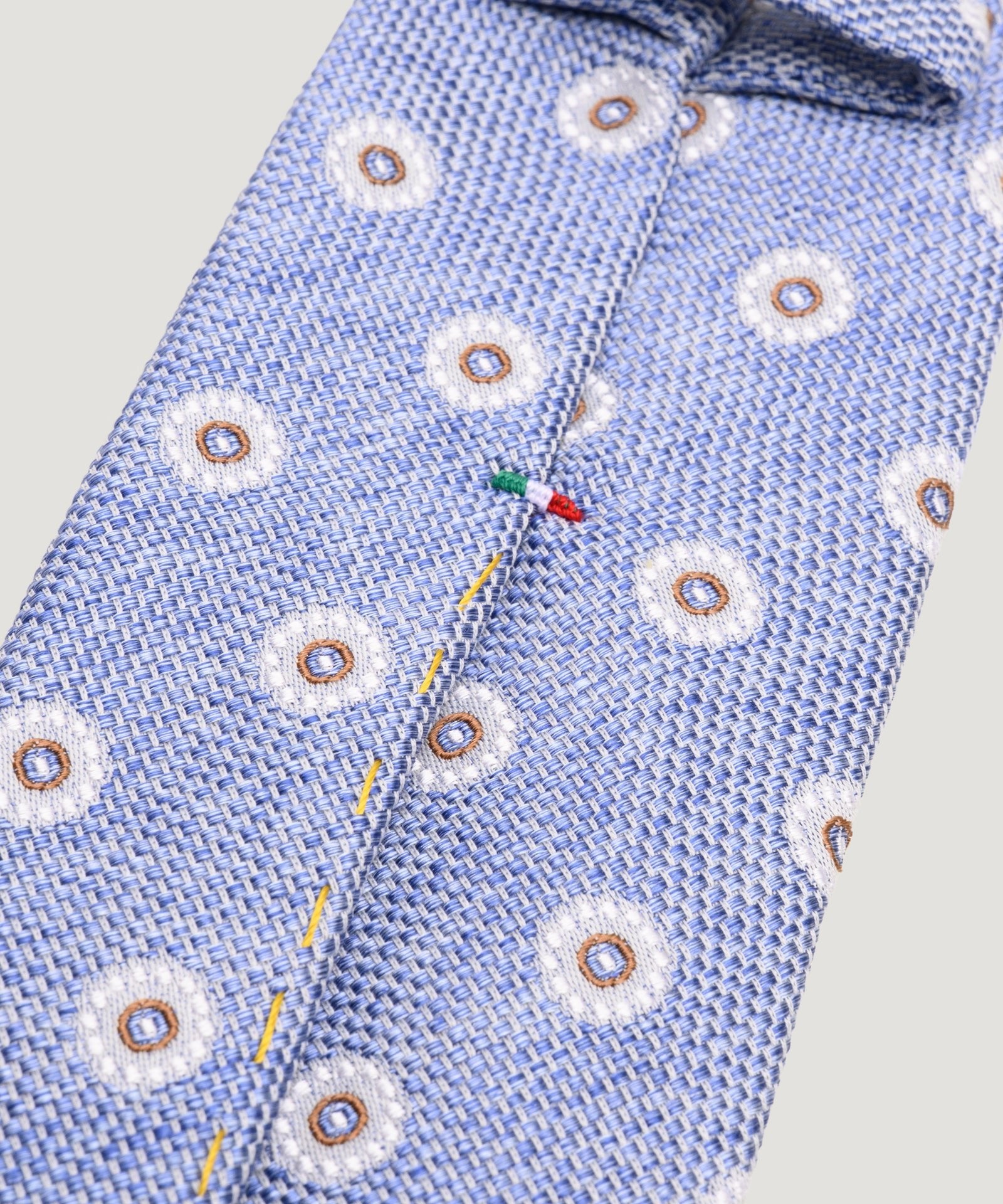 SOCI3TY Limited Fashion Das basket weave zijde/katoen medaillon lichtblauw - THE SOCIETY SHOP