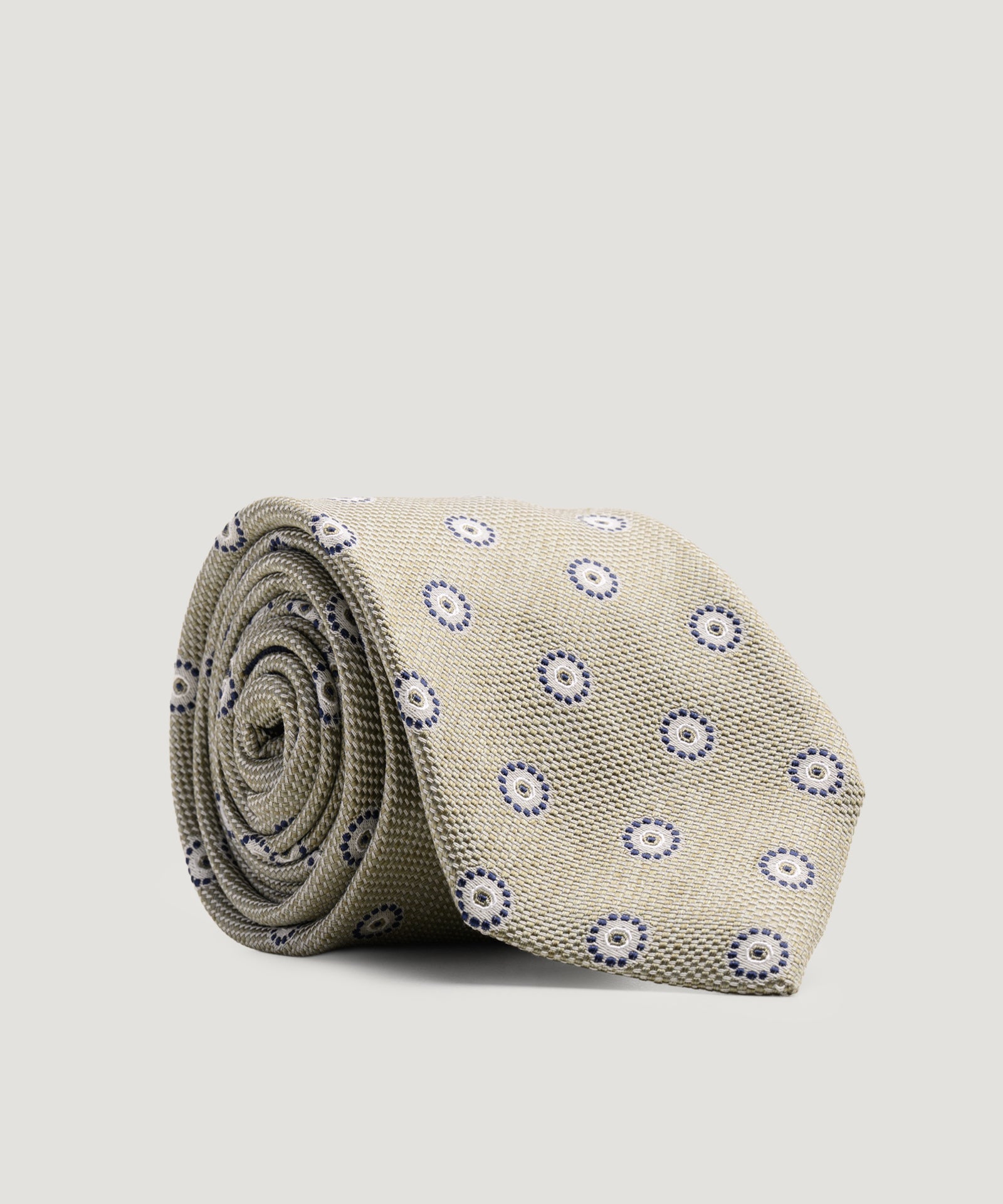 SOCI3TY Limited Fashion Das basket weave zijde/katoen medaillon salie groen - THE SOCIETY SHOP