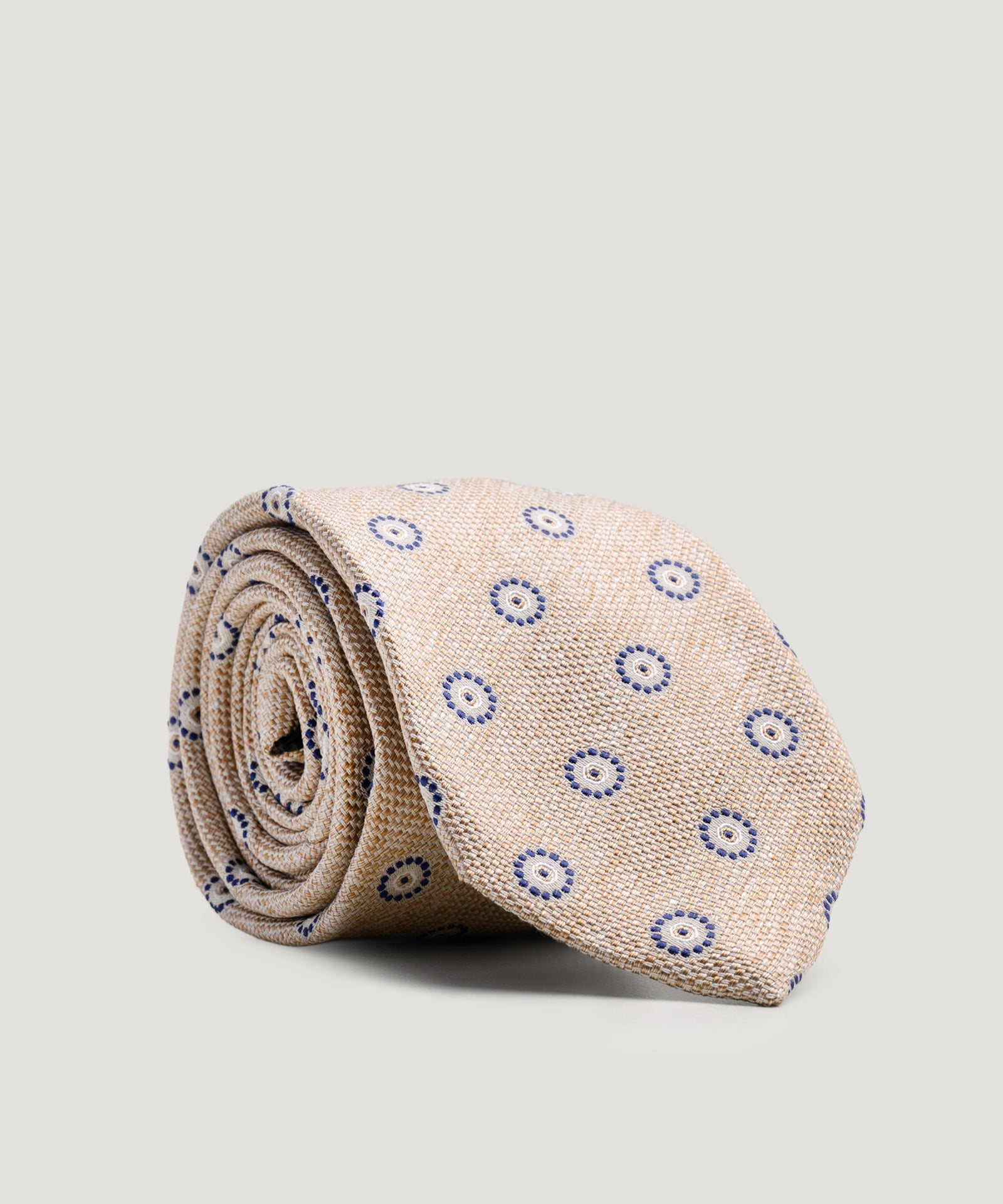 SOCI3TY Limited Fashion Das basket weave zijde/katoen medaillon zand - THE SOCIETY SHOP