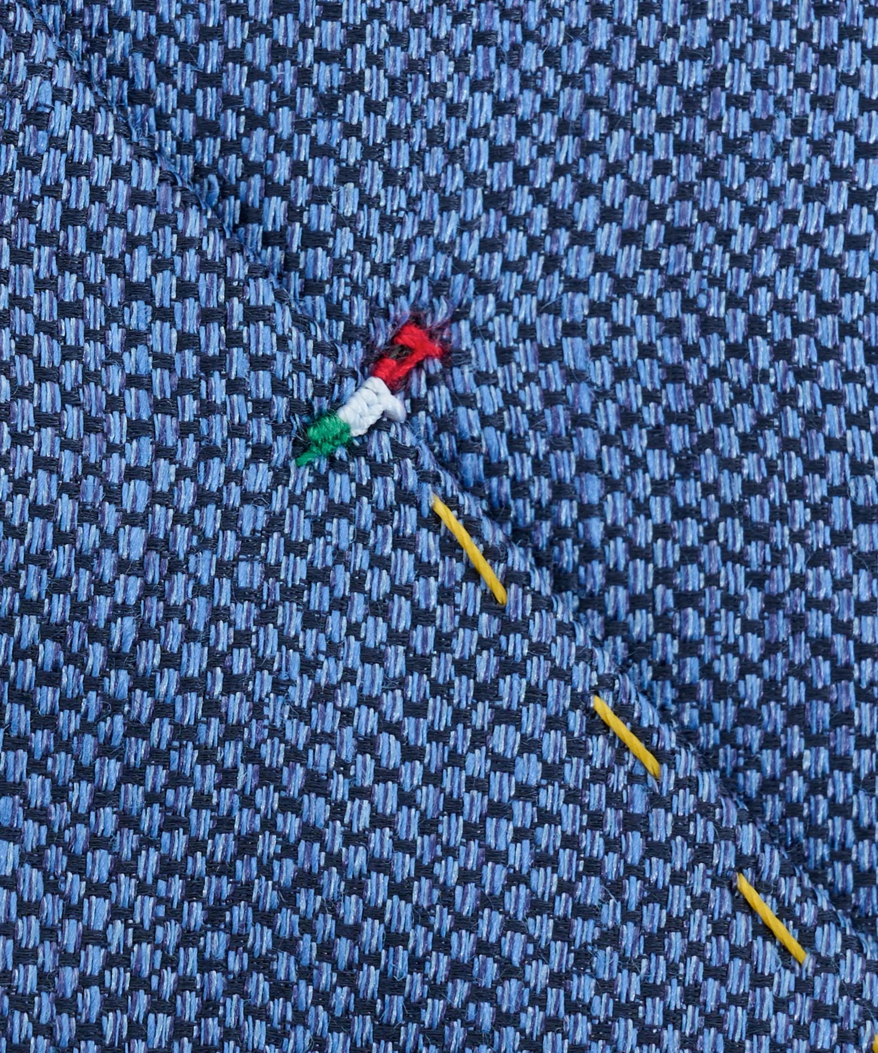 SOCI3TY Das basket weave zijde/linnen blauw - THE SOCIETY SHOP