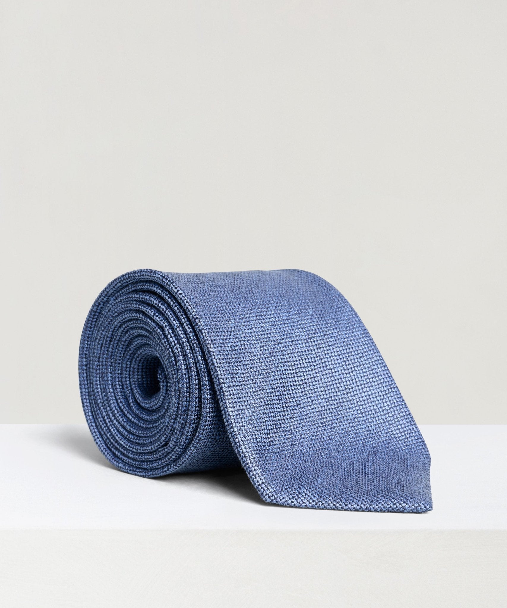 SOCI3TY Das basket weave zijde/linnen blauw - THE SOCIETY SHOP