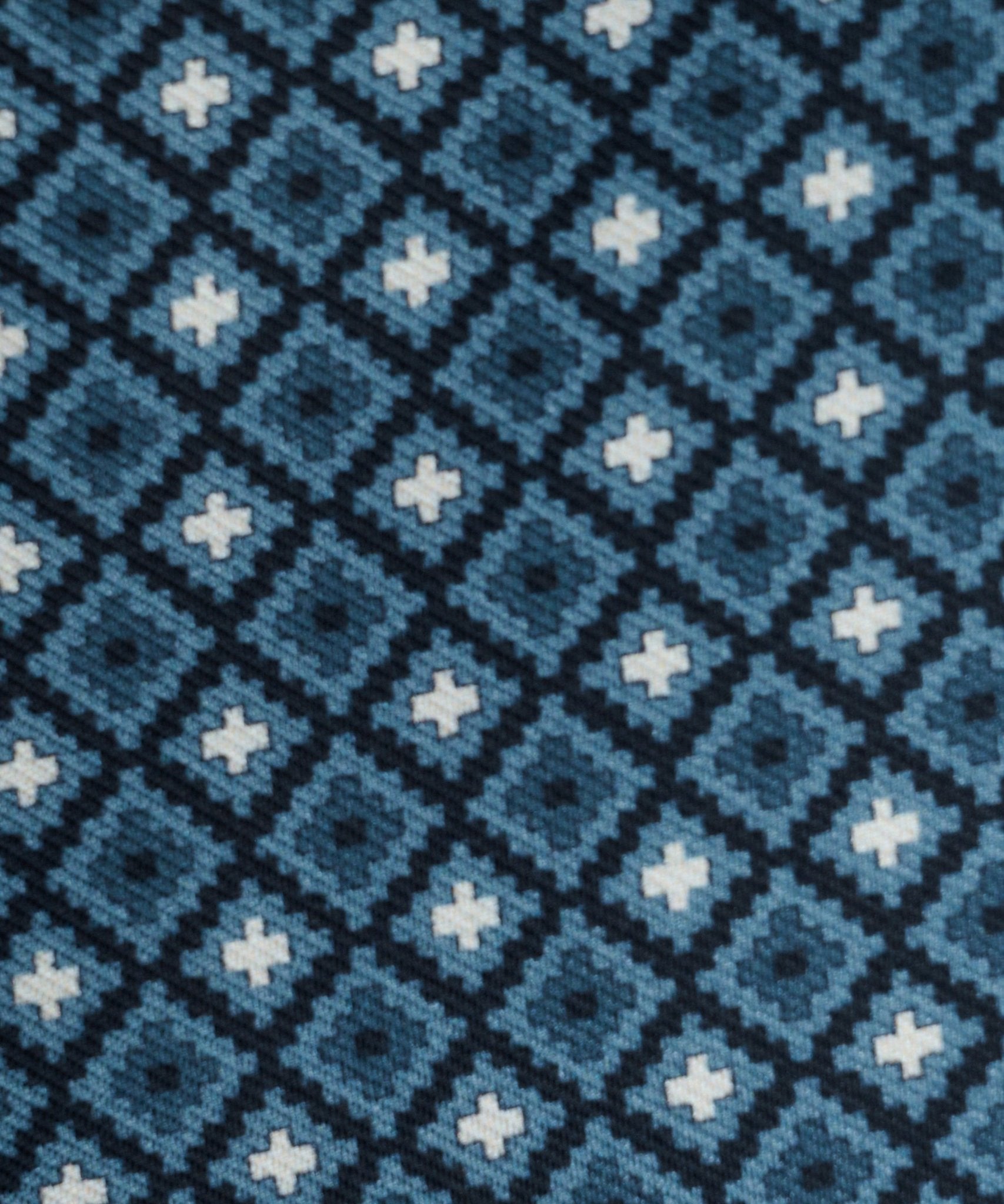 SOCI3TY Das geometrisch patroon zijde blauw - THE SOCIETY SHOP