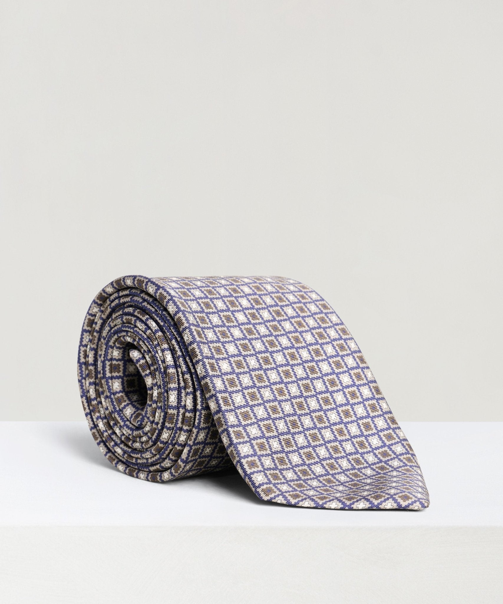 SOCI3TY Das geometrisch patroon zijde bruin - THE SOCIETY SHOP