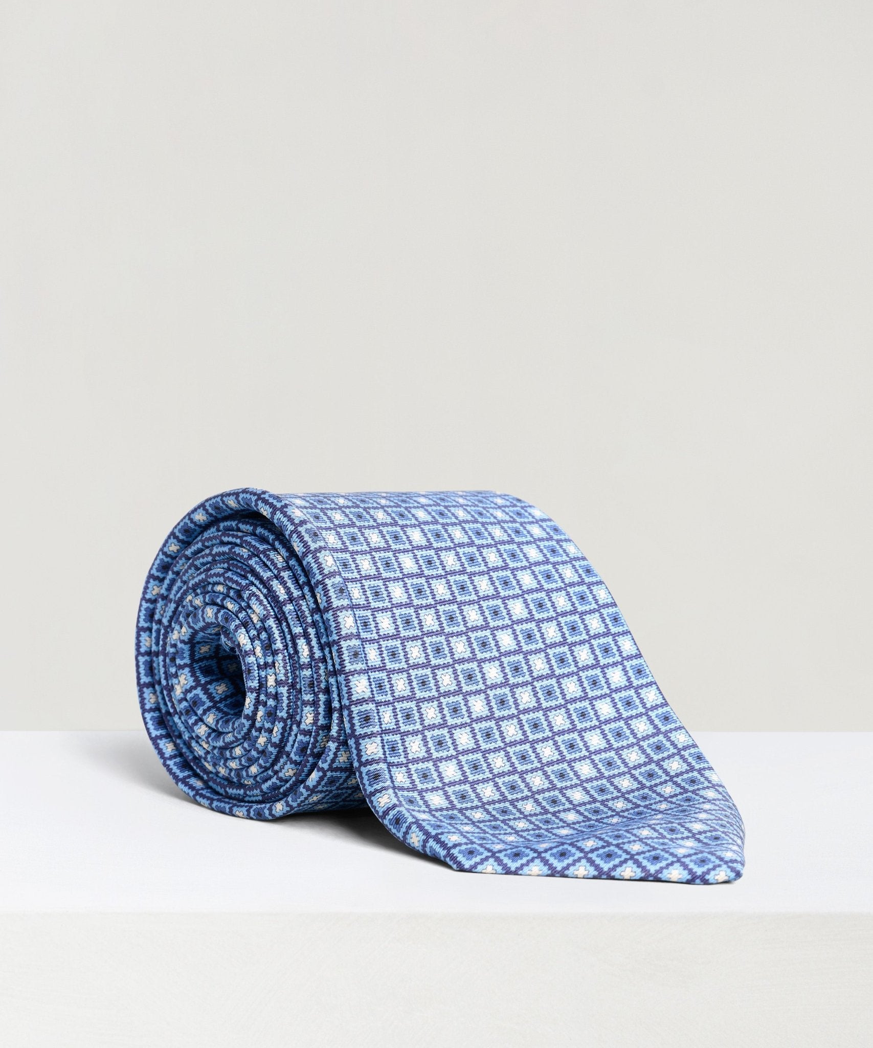 SOCI3TY Das geometrisch patroon zijde lichtblauw - THE SOCIETY SHOP