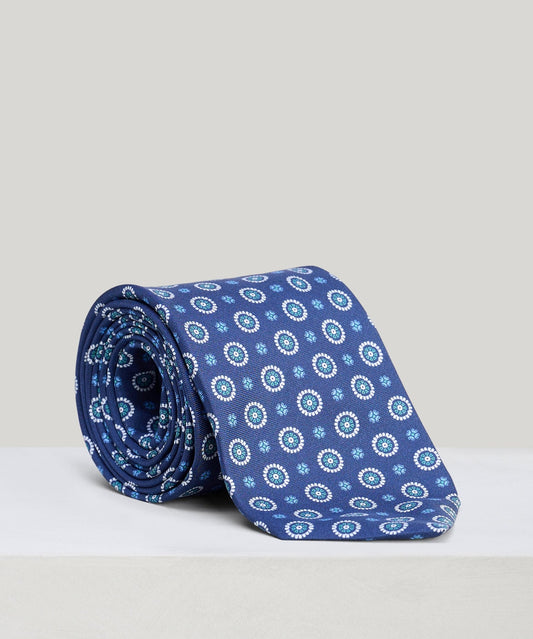 SOCI3TY Das zijde blauw bloemenprint - The Society Shop