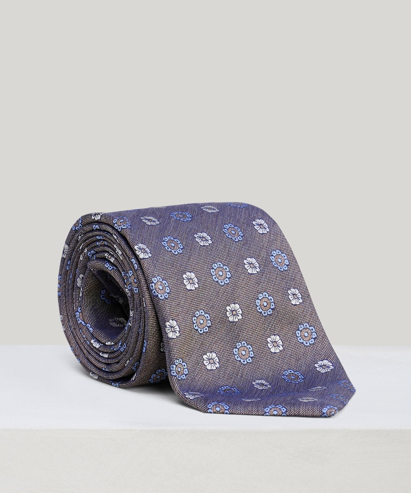 SOCI3TY Das zijde bruin bloemenprint - The Society Shop