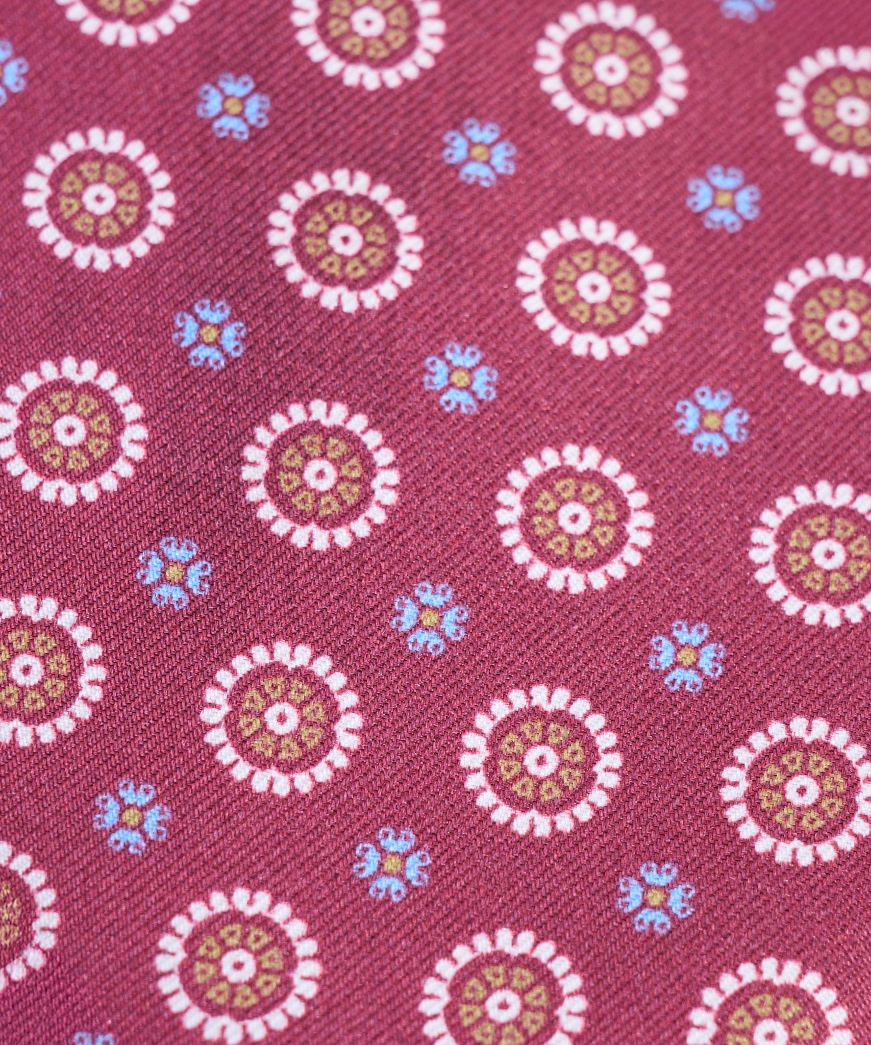 SOCI3TY Das zijde donkerrood bloemenprint - The Society Shop
