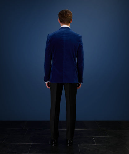 SOCI3TY Limited Dinner jacket velvet stretch blauw (woven by Pontoglio) - The Society Shop