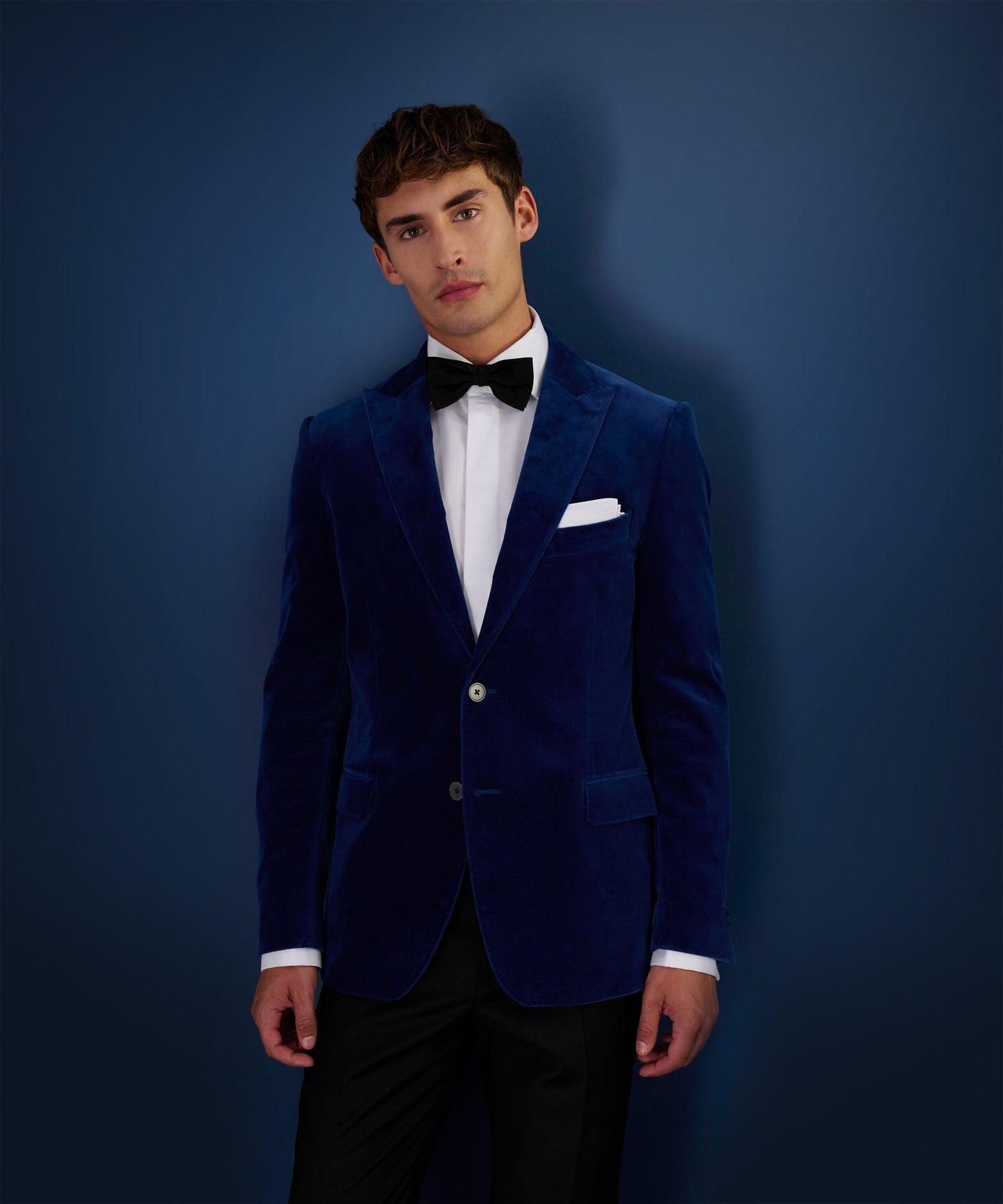 SOCI3TY Limited Dinner jacket velvet stretch blauw (woven by Pontoglio) - The Society Shop