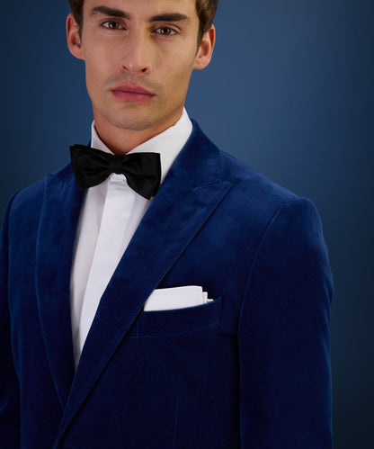 SOCI3TY Limited Dinner jacket velvet stretch blauw (woven by Pontoglio) - The Society Shop