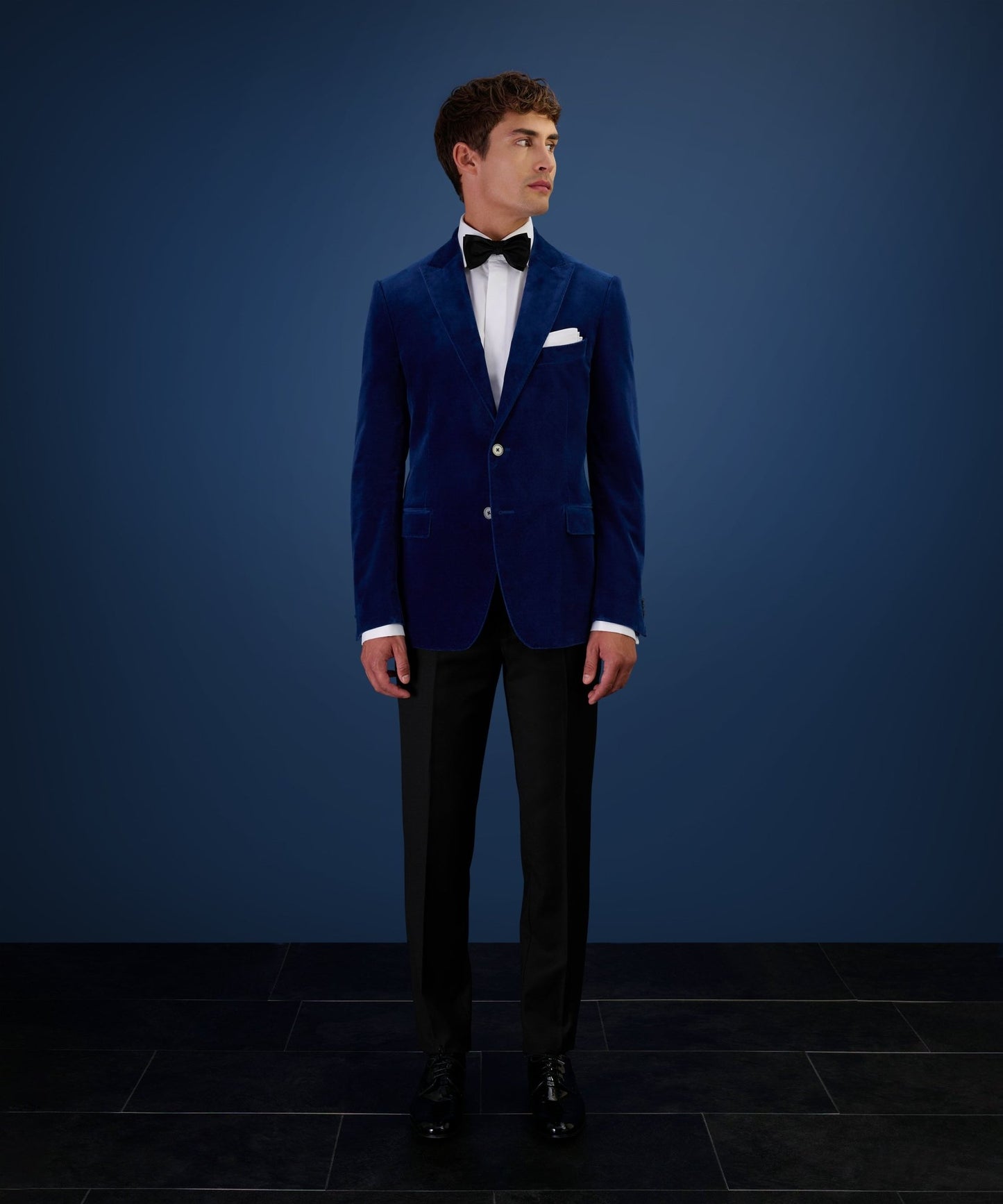 SOCI3TY Limited Dinner jacket velvet stretch blauw (woven by Pontoglio) - The Society Shop