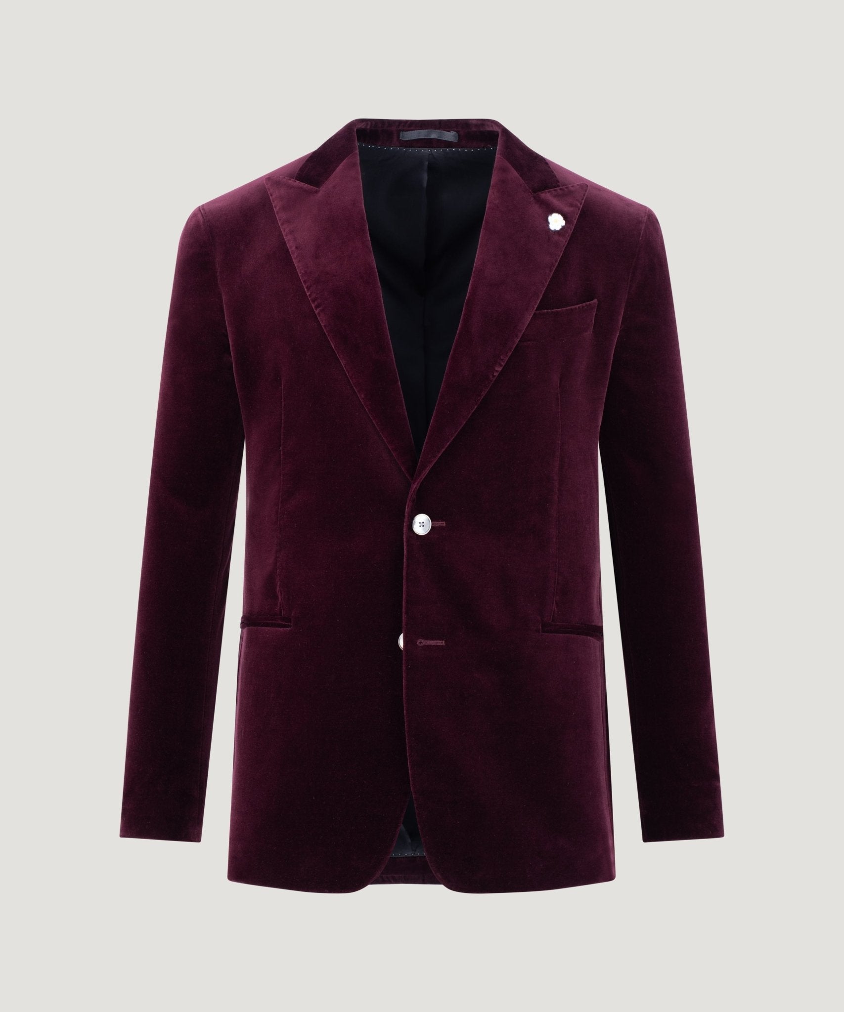 SOCI3TY Limited Dinner jacket velvet stretch bordeauxrood - THE SOCIETY SHOP
