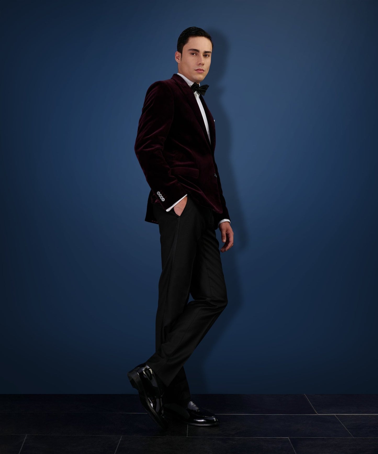 SOCI3TY Limited Dinner jacket velvet stretch bordeauxrood (woven by Pontoglio) - The Society Shop