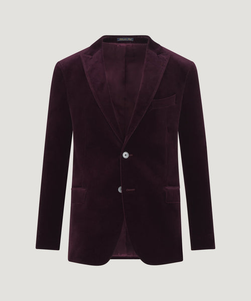 Dinner jacket velvet stretch bordeauxrood (woven by Pontoglio)