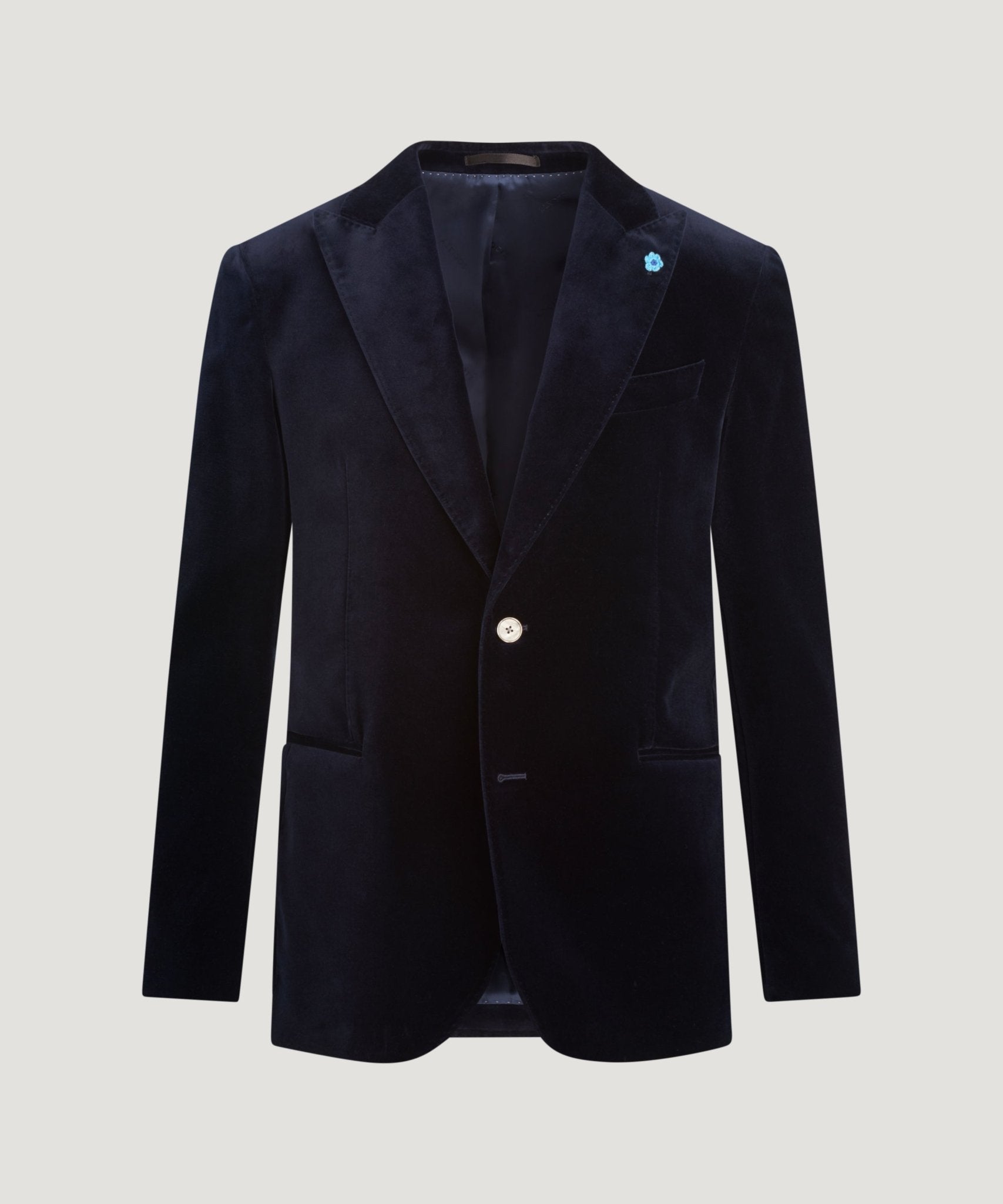 SOCI3TY Limited Dinner jacket velvet stretch donkerblauw - THE SOCIETY SHOP