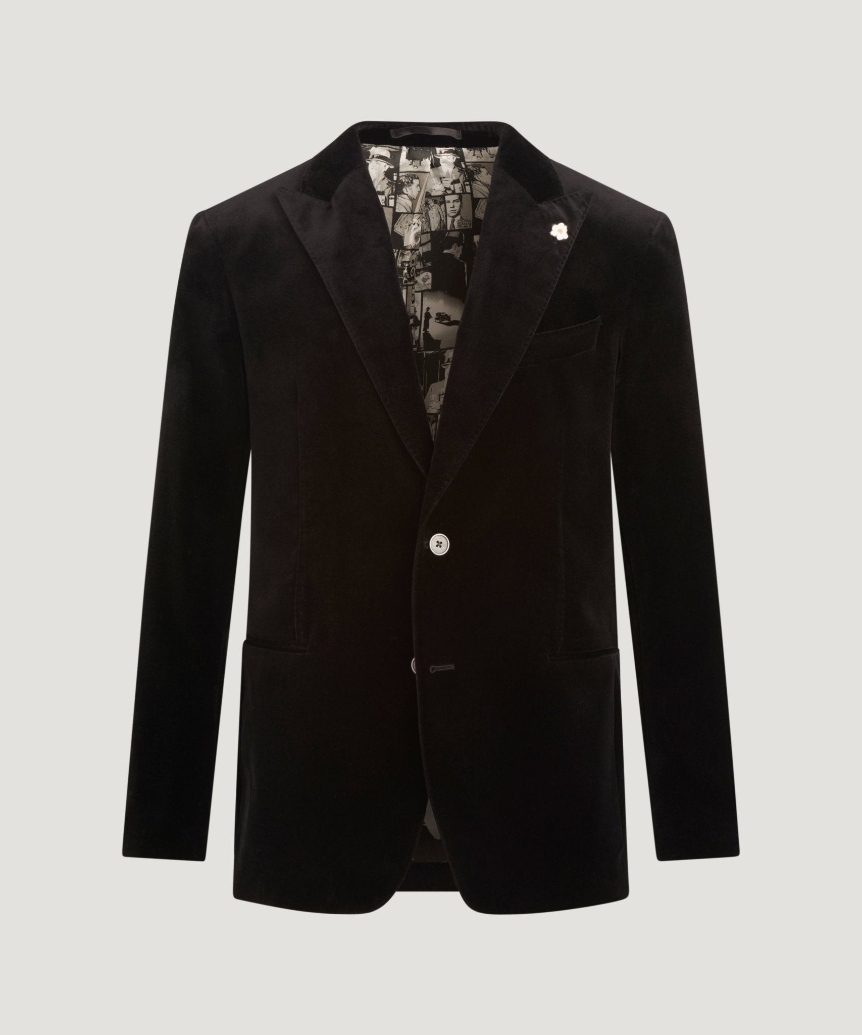 SOCI3TY Limited Dinner jacket velvet stretch zwart - THE SOCIETY SHOP
