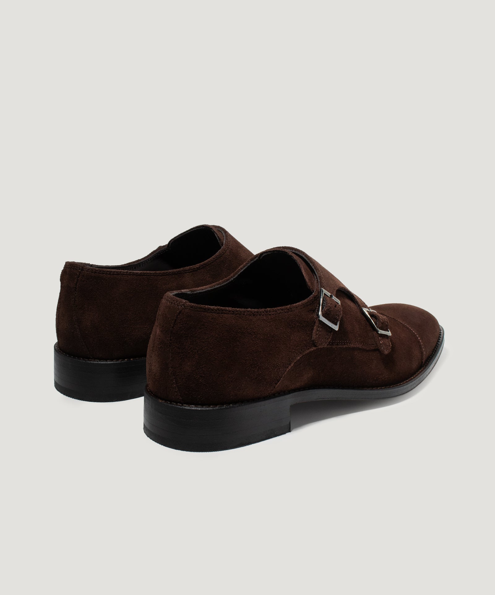 SOCI3TY Limited Fashion Double monk gespschoen suède donkerbruin - THE SOCIETY SHOP