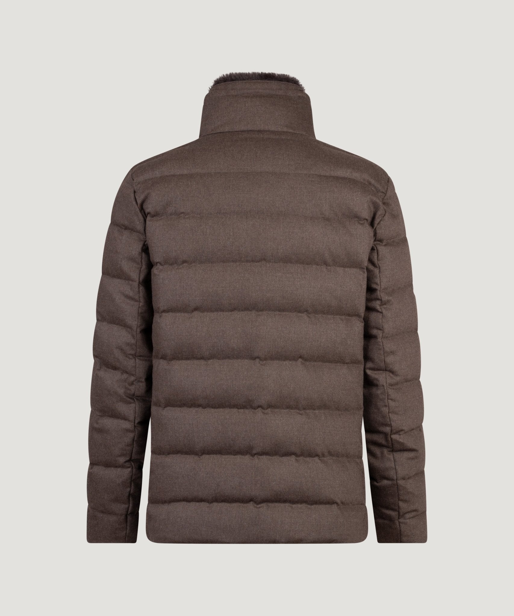 SOCI3TY Limited Fashion Down jacket scheerwol/kasjmier bruin - THE SOCIETY SHOP