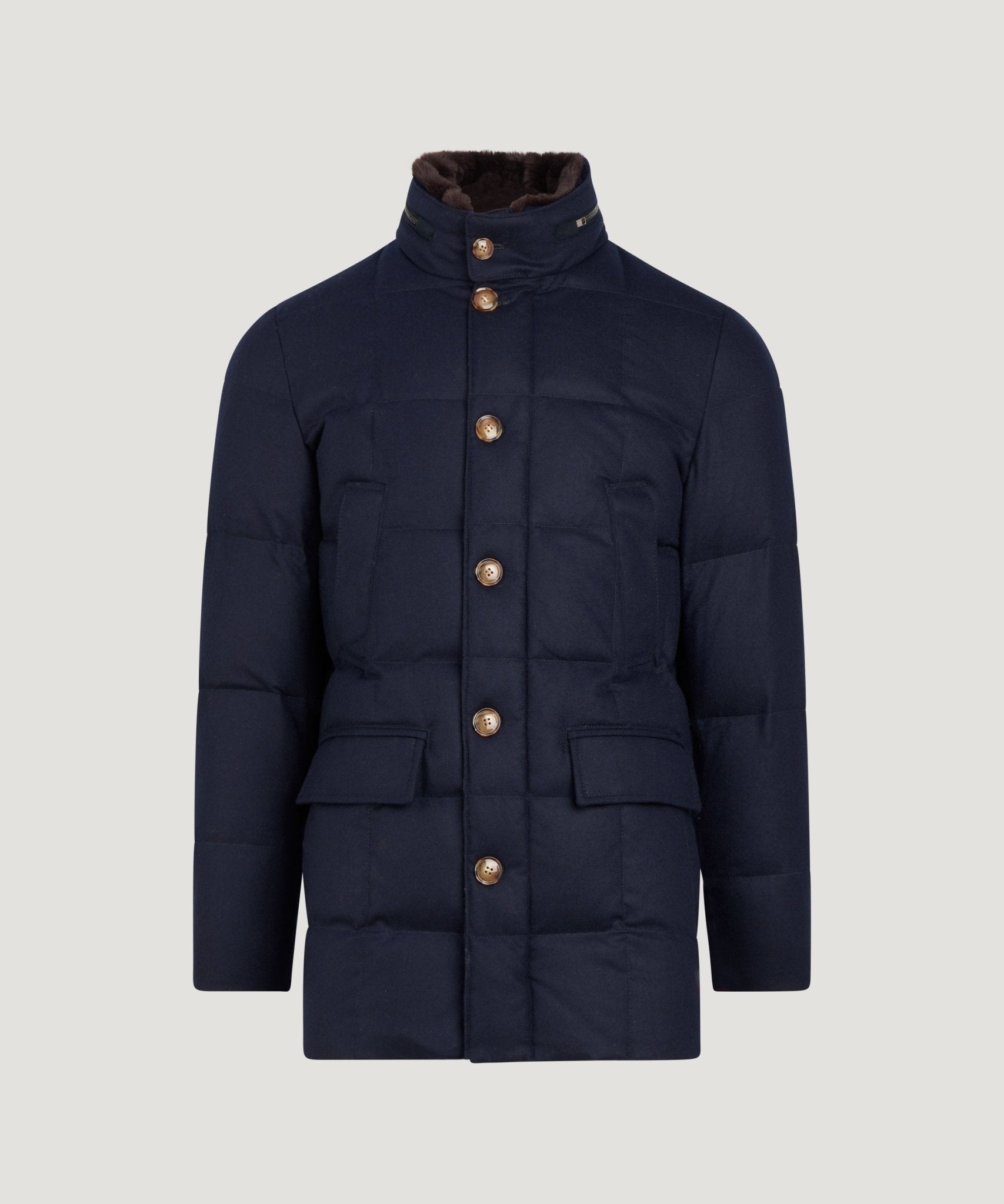 SOCI3TY Down jacket wol donkerblauw - THE SOCIETY SHOP