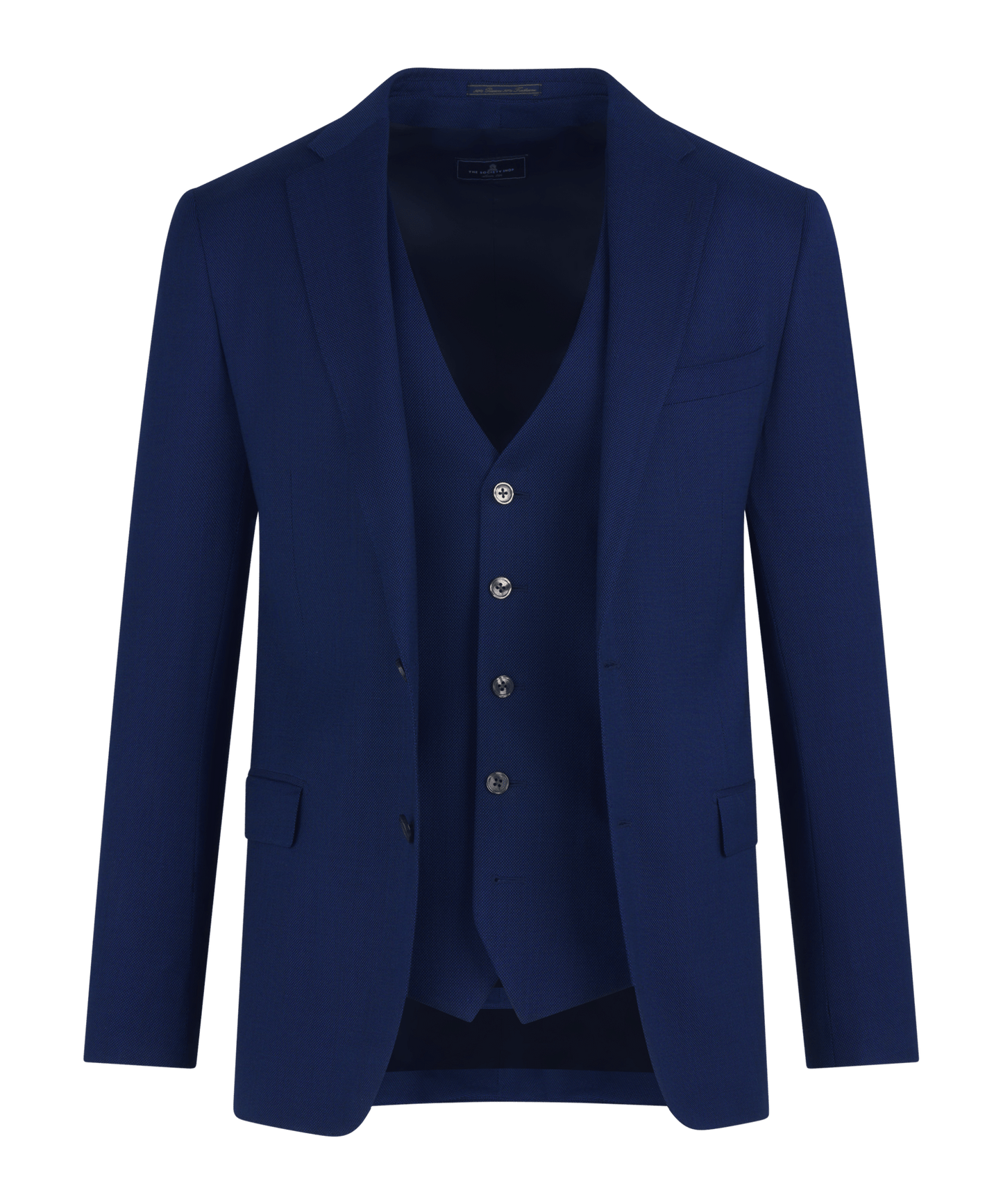 SOCI3TY Driedelig pak donkerblauw 130's wol - The Society Shop