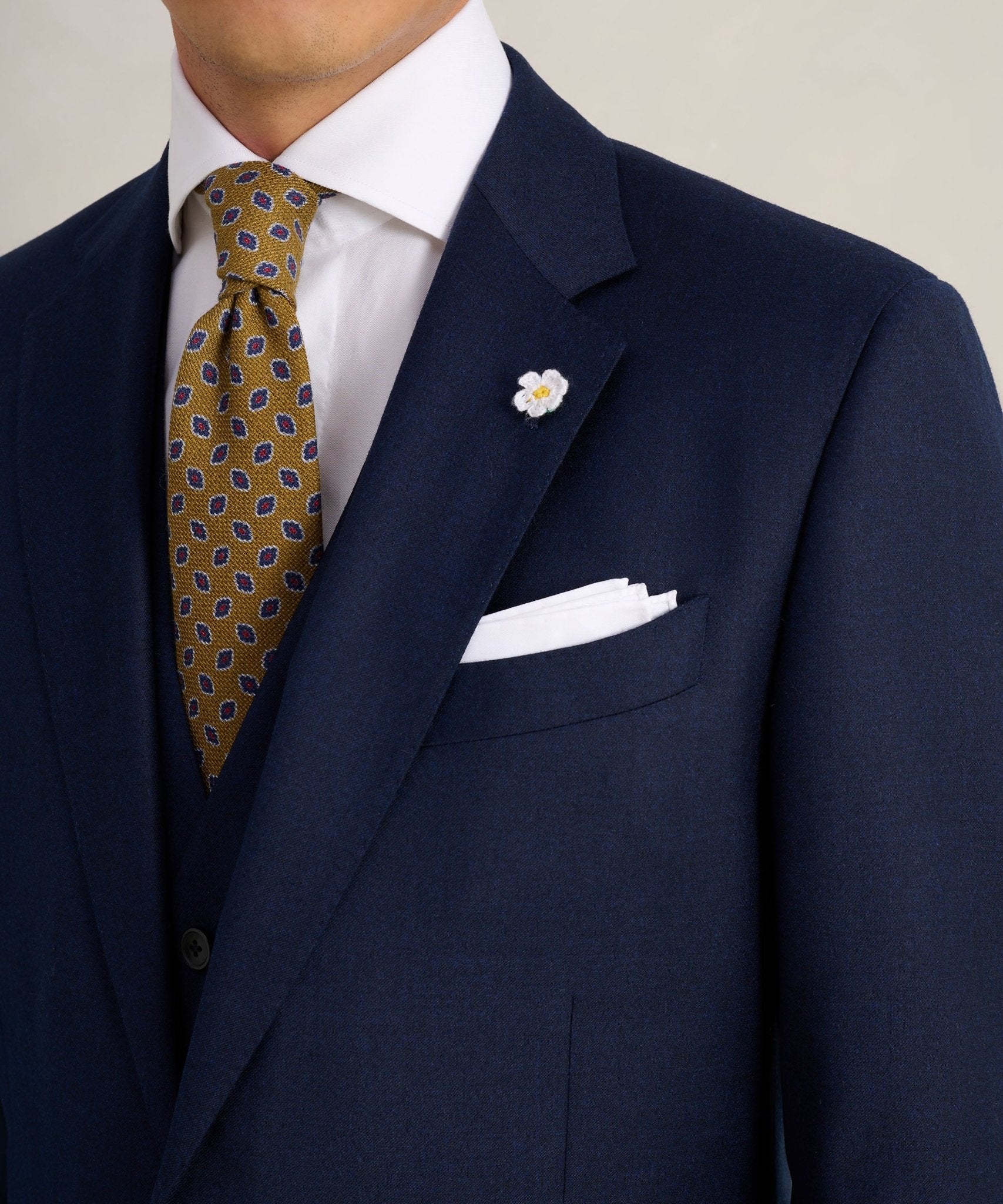 SOCI3TY Limited Driedelig pak Super 130's wol donkerblauw - THE SOCIETY SHOP