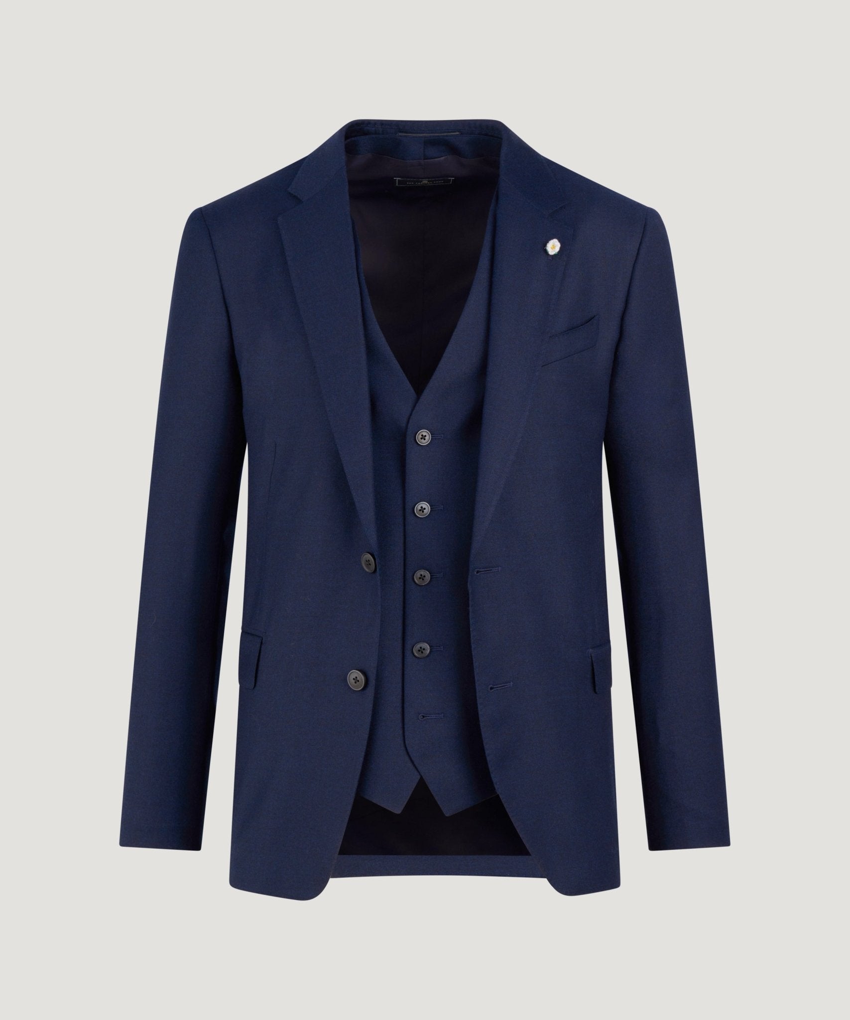 SOCI3TY Limited Driedelig pak Super 130's wol donkerblauw - THE SOCIETY SHOP